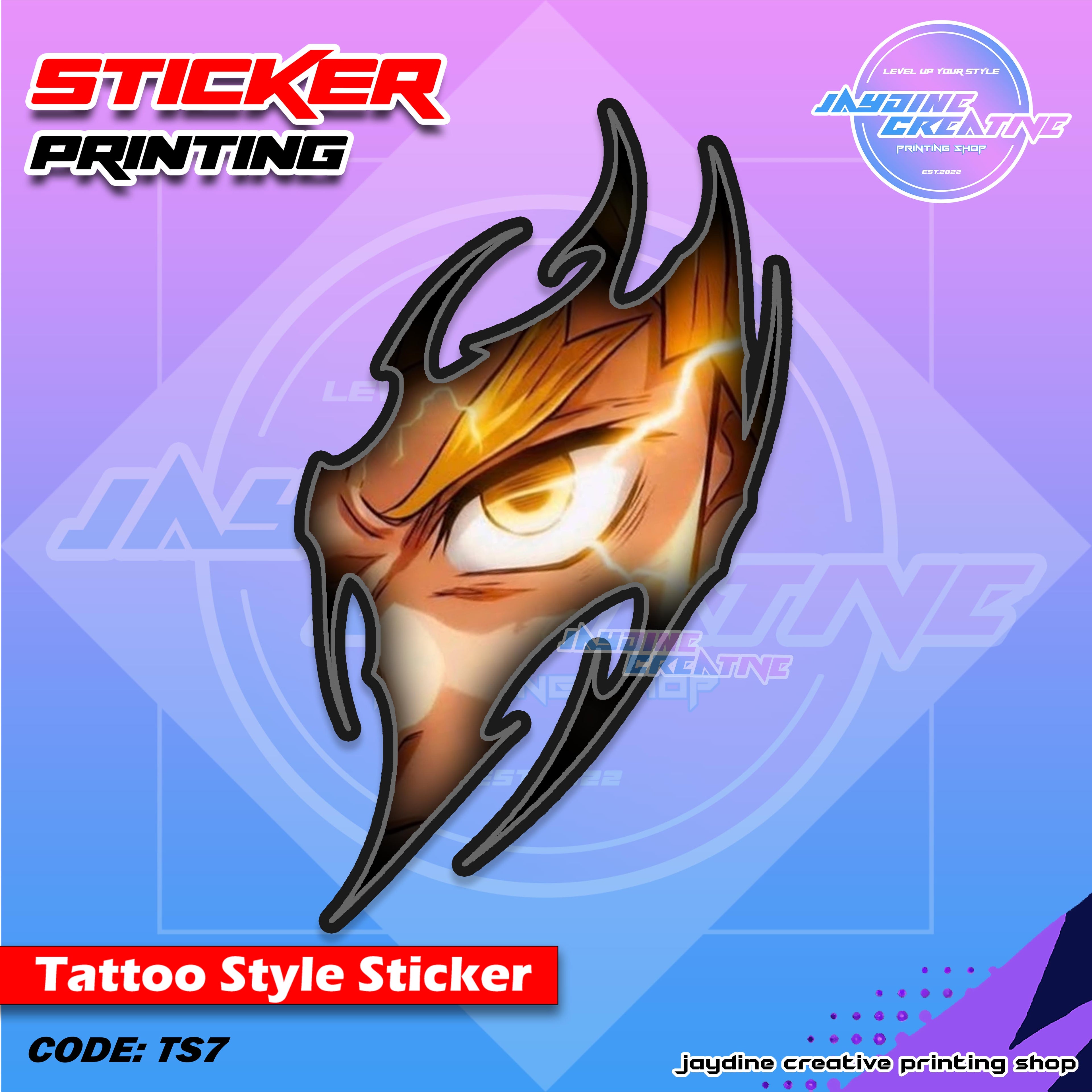 All Anime Inspired Tattoo Style Sticker