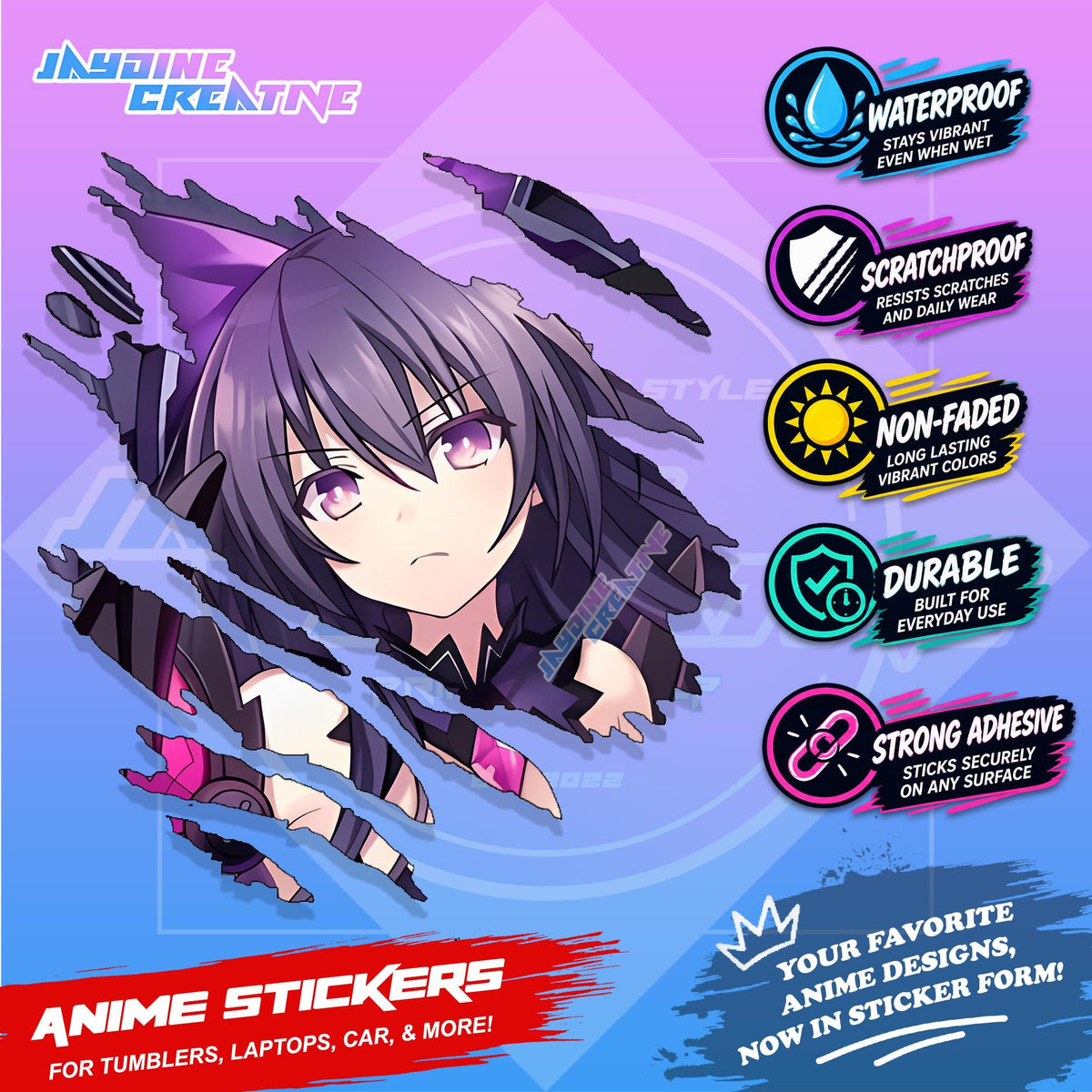 Date A Live Anime Inspired Scratch Sticker | Waterproof Vinyl for Helmet Motorcycle Laptop & Tumbler