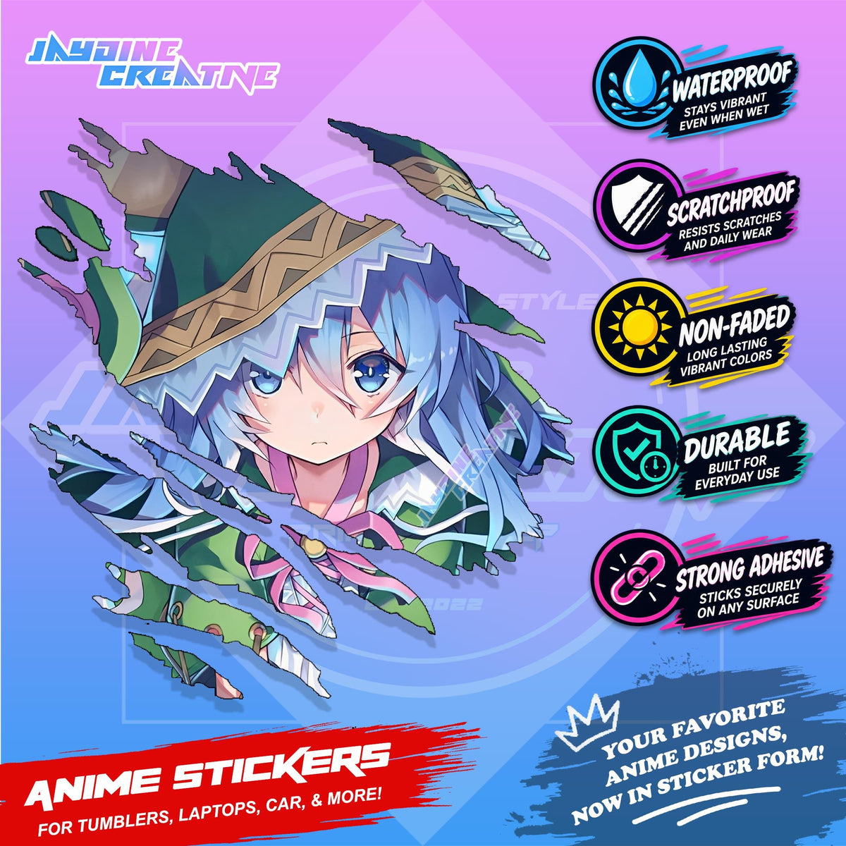 Date A Live Anime Inspired Scratch Sticker | Waterproof Vinyl for Helmet Motorcycle Laptop & Tumbler
