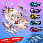 Honkai Impact 3rd Inspired Scratch Sticker Waterproof Vinyl for Helmet, Motorcycle, Car & Tumbler