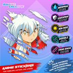 Inuyasha Anime Inspired Scratch Sticker Waterproof Vinyl for Helmet Motorcycle Car, Laptop & Tumbler