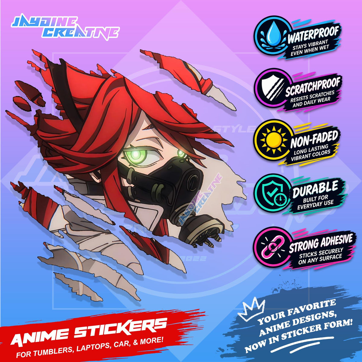Gachiakuta Anime Inspired Scratch Sticker | Waterproof Vinyl for Helmet Motorcycle, Laptop & Tumbler