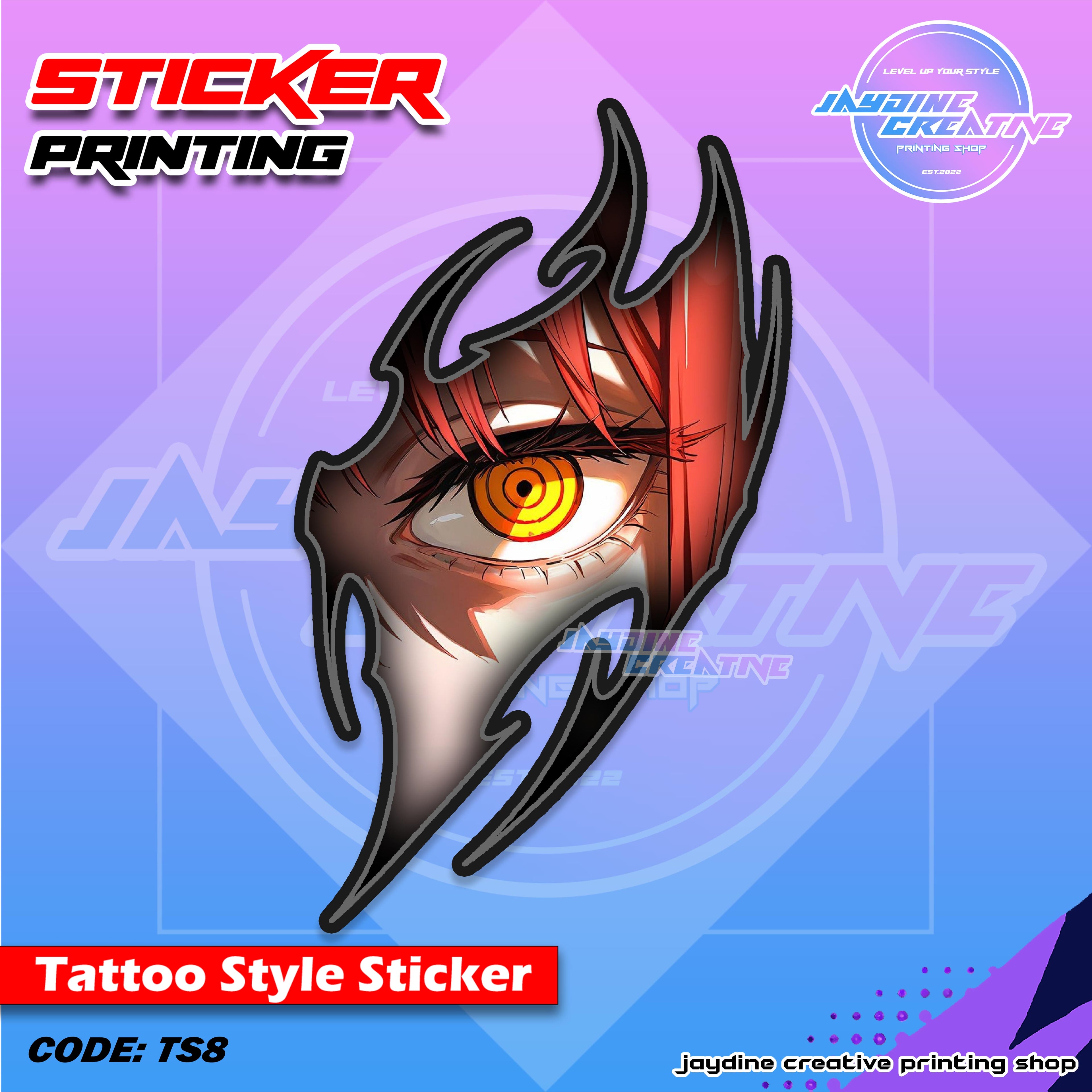 All Anime Inspired Tattoo Style Sticker