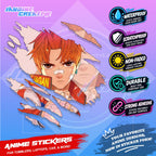 Dandadan Anime Scratch Sticker | Waterproof Vinyl for Helmet, Motorcycle, Car, Laptop & Tumbler