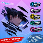 Jujutsu Kaisen Inspired Scratch Sticker | Waterproof Vinyl for Helmet, Motorcycle, Car & Tumbler