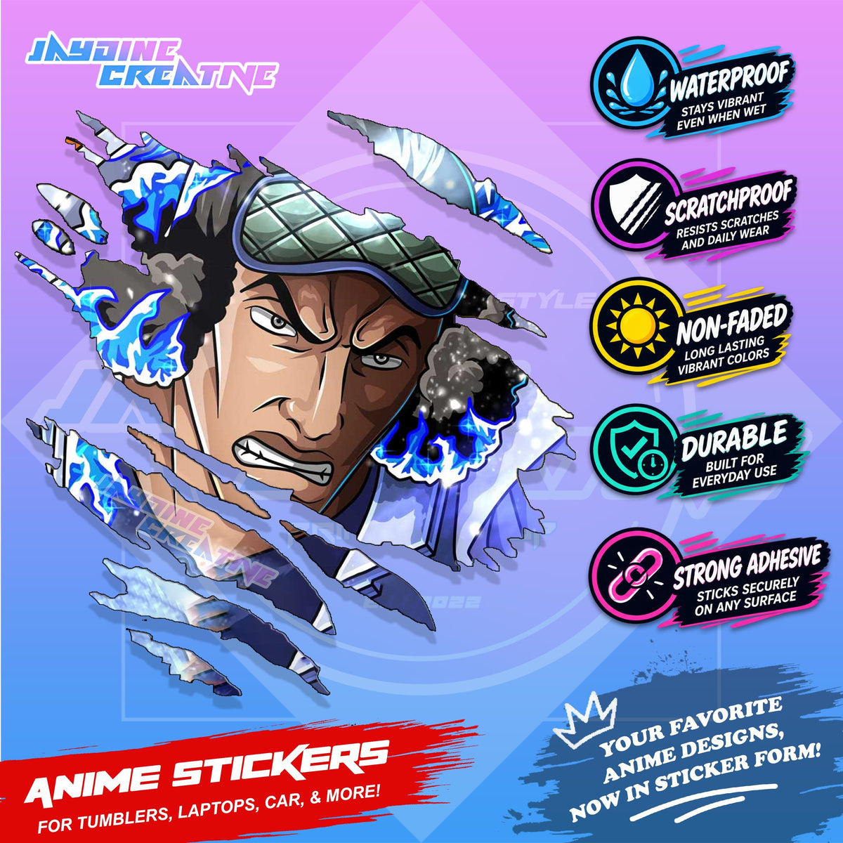 One Piece God Valley Scratch Sticker Waterproof Vinyl for Helmet, Motorcycle, Car, Laptop & Tumbler