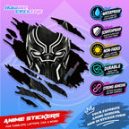 Black Panther Inspired Scratch Sticker | Waterproof Vinyl for Helmet, Motorcycle, Car & Tumbler