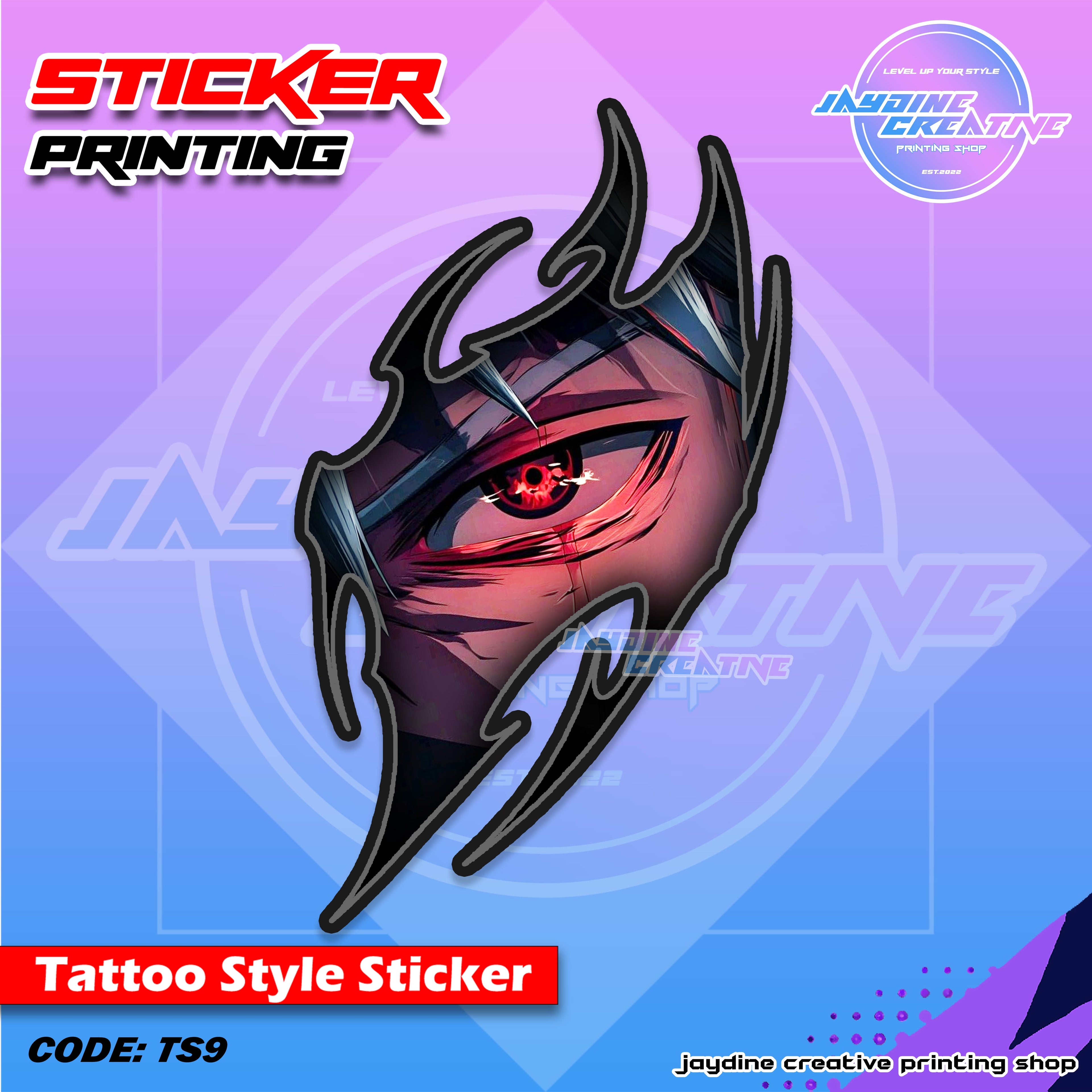 All Anime Inspired Tattoo Style Sticker