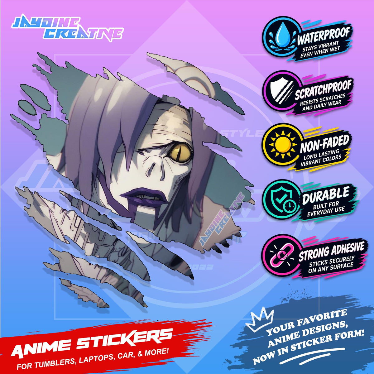 Death Note Anime Inspired Scratch Sticker | Waterproof Vinyl for Helmet Motorcycle, Laptop & Tumbler