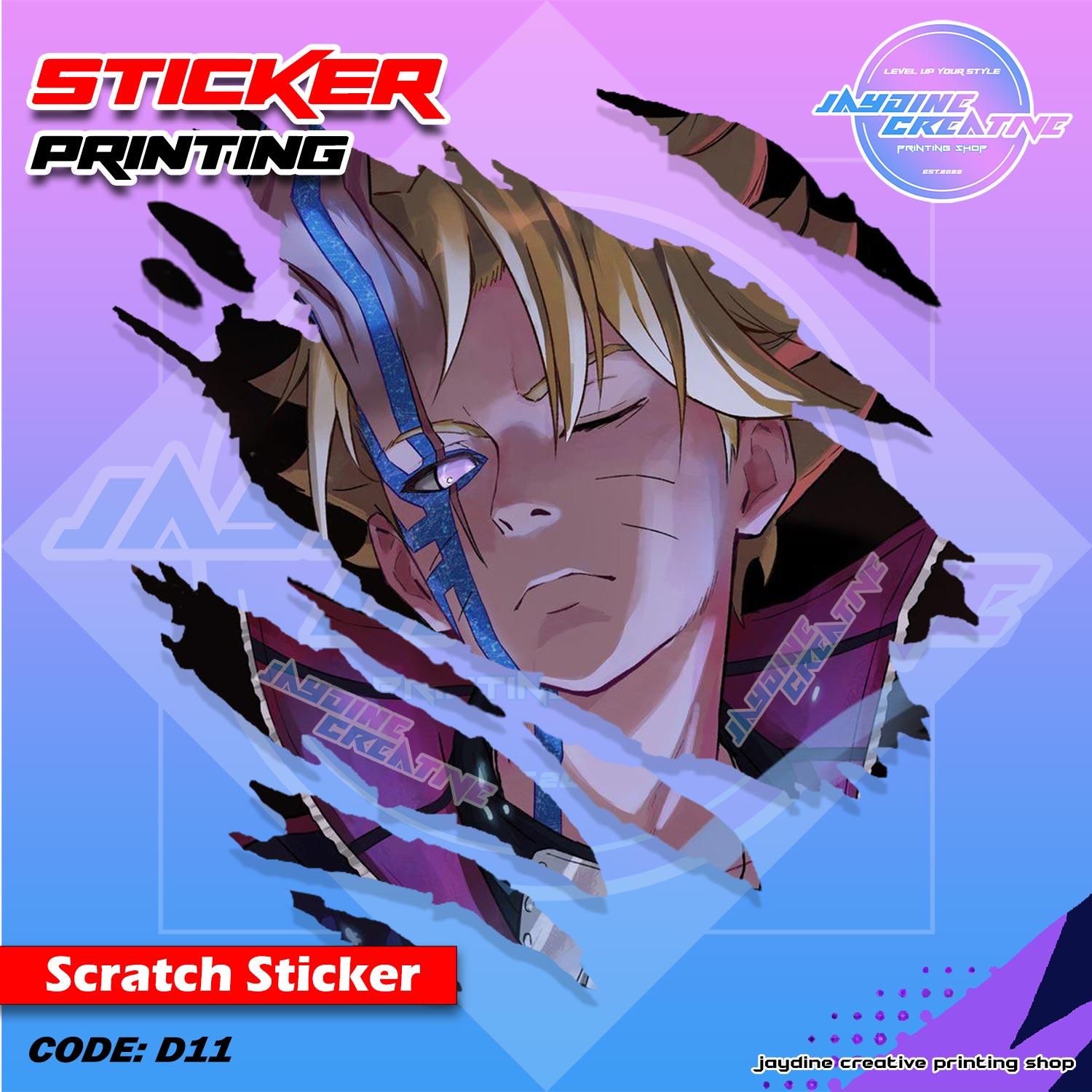 All Anime Inspired Scratch Design Sticker