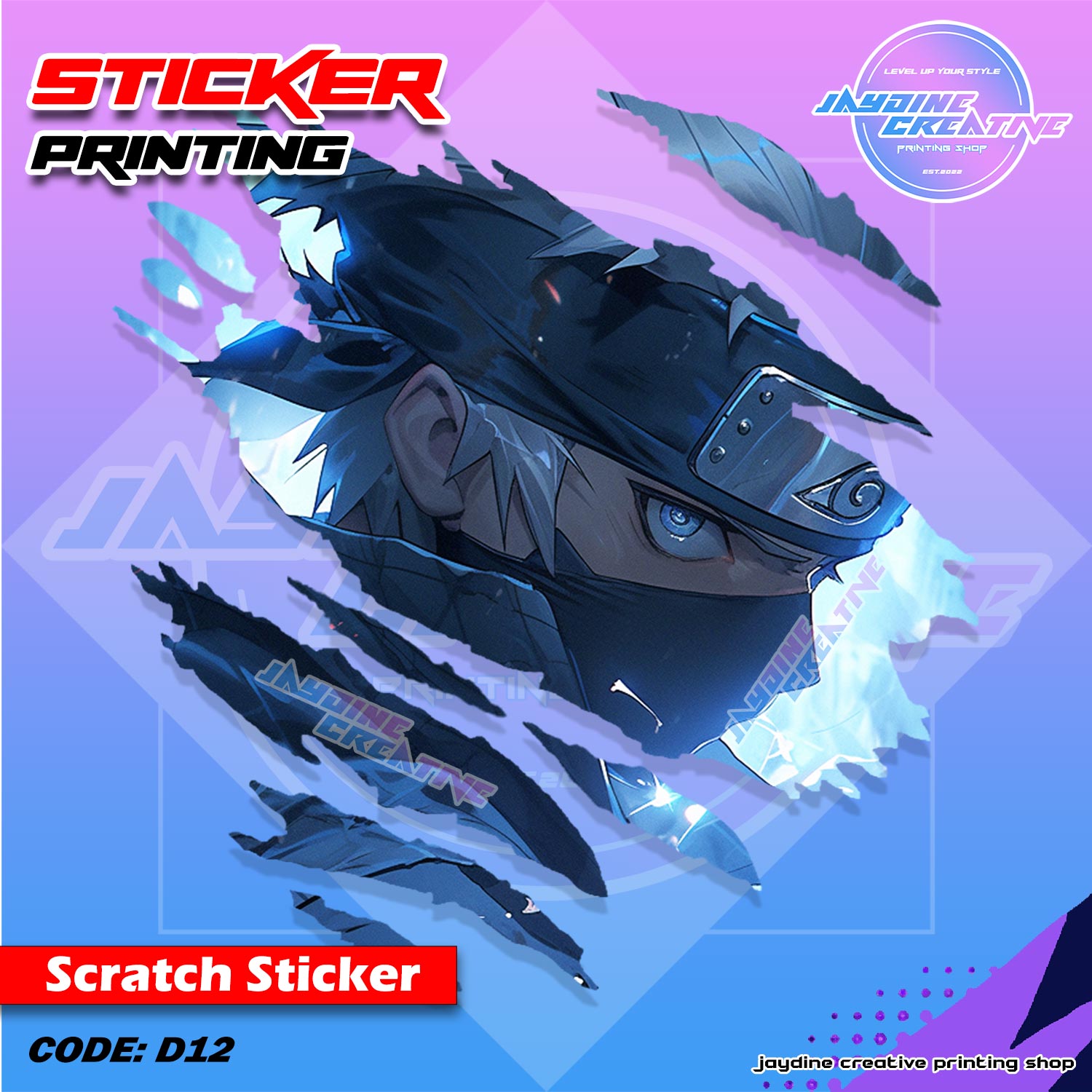 All Anime Inspired Scratch Design Sticker