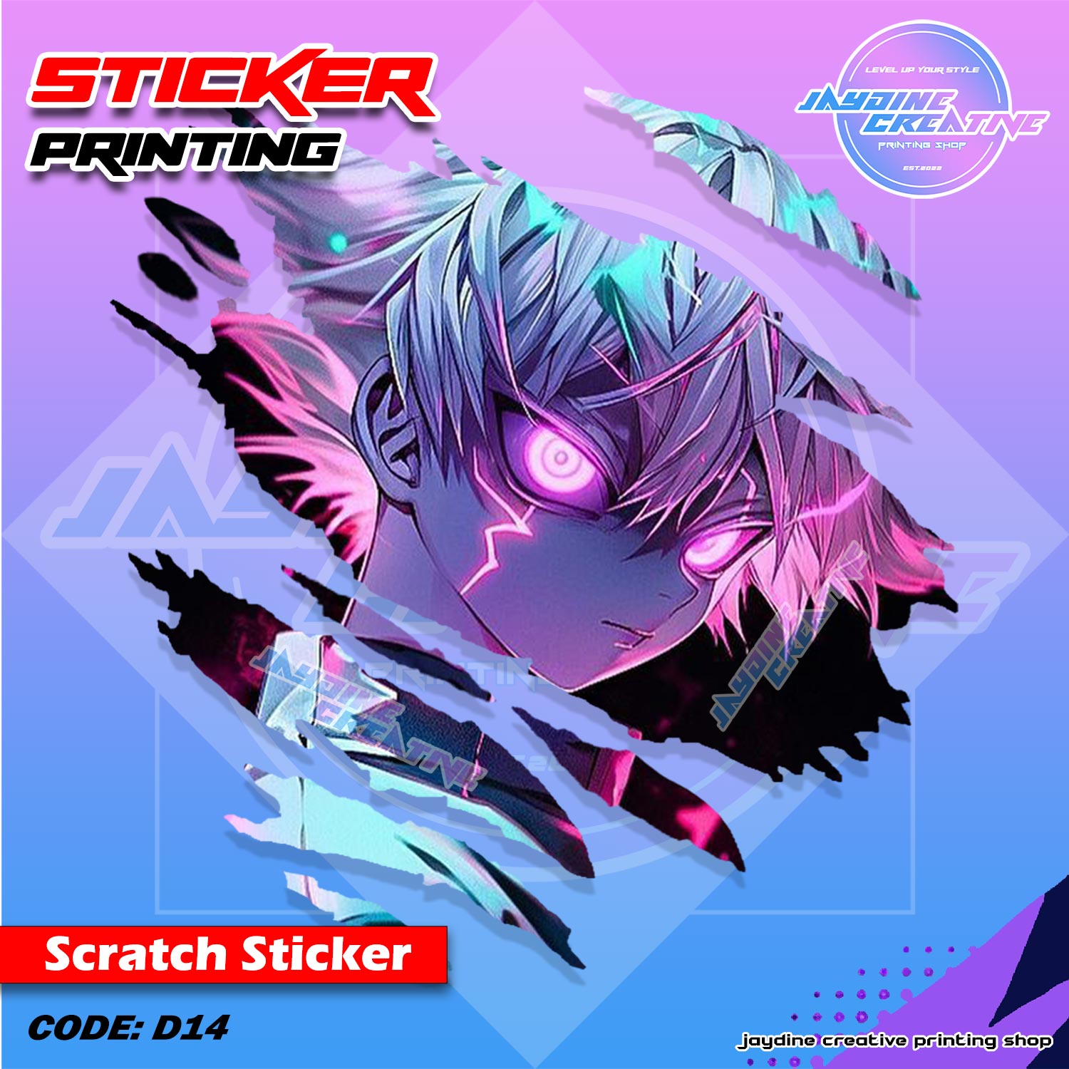 All Anime Inspired Scratch Design Sticker