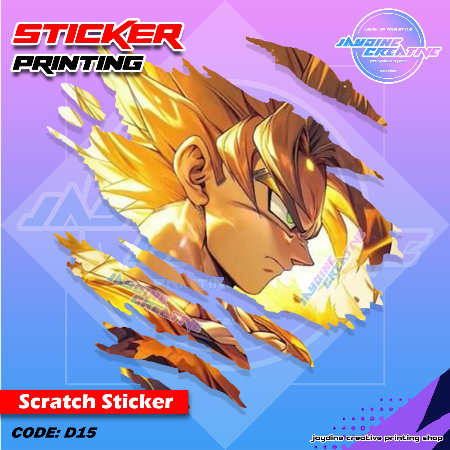All Anime Inspired Scratch Design Sticker