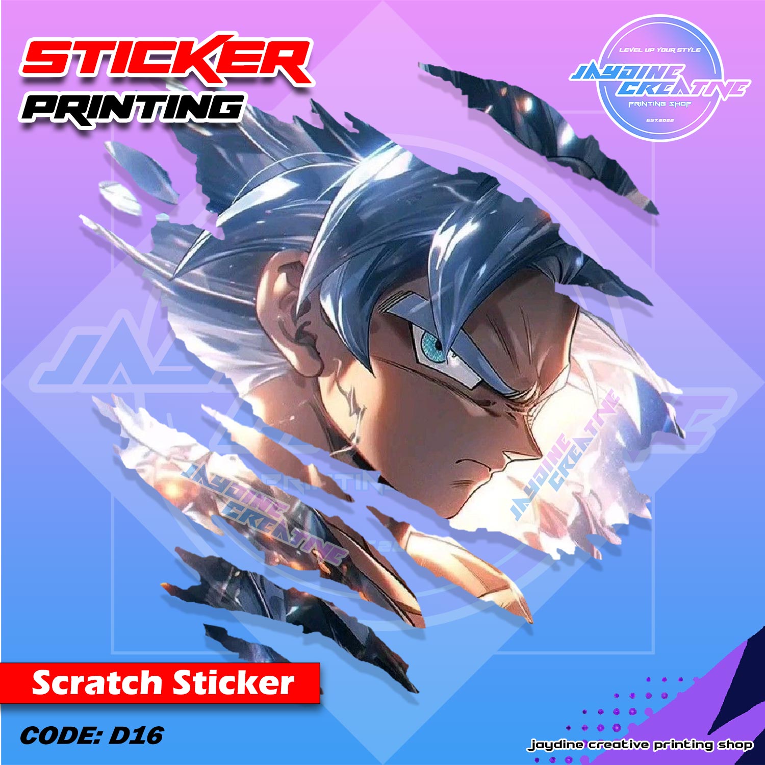 All Anime Inspired Scratch Design Sticker
