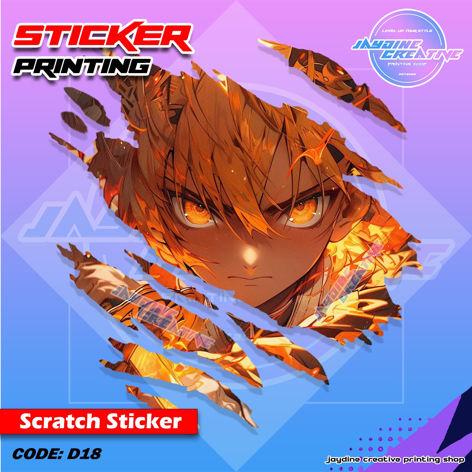 All Anime Inspired Scratch Design Sticker
