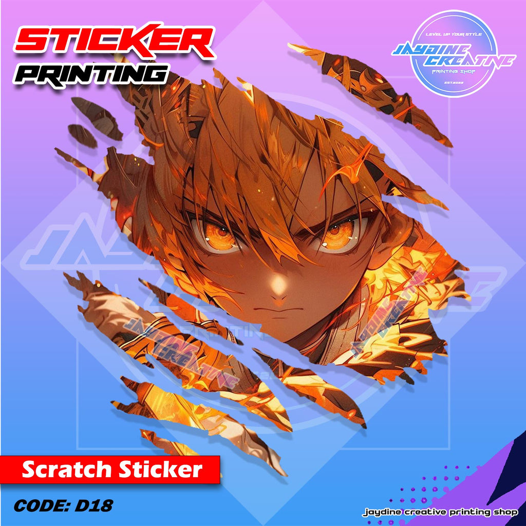 All Anime Inspired Scratch Design Sticker