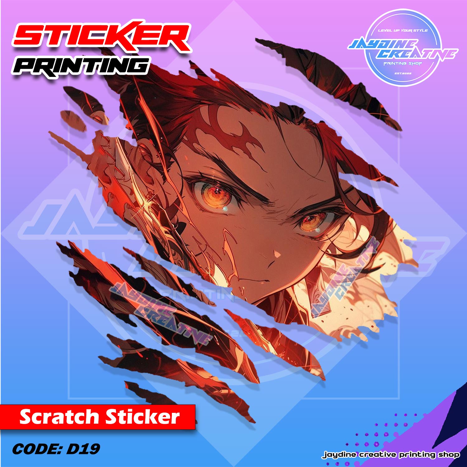 All Anime Inspired Scratch Design Sticker