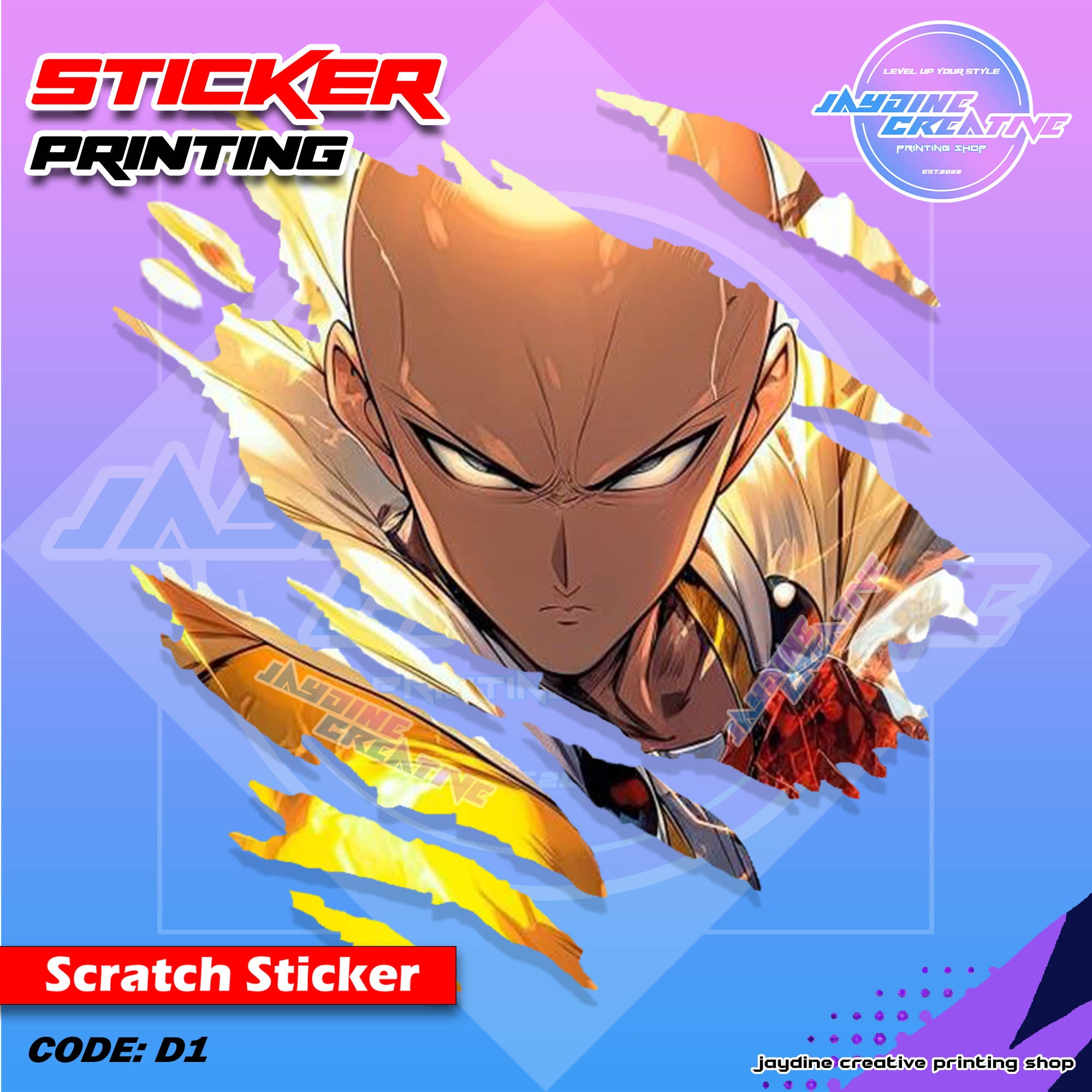 All Anime Inspired Scratch Design Sticker