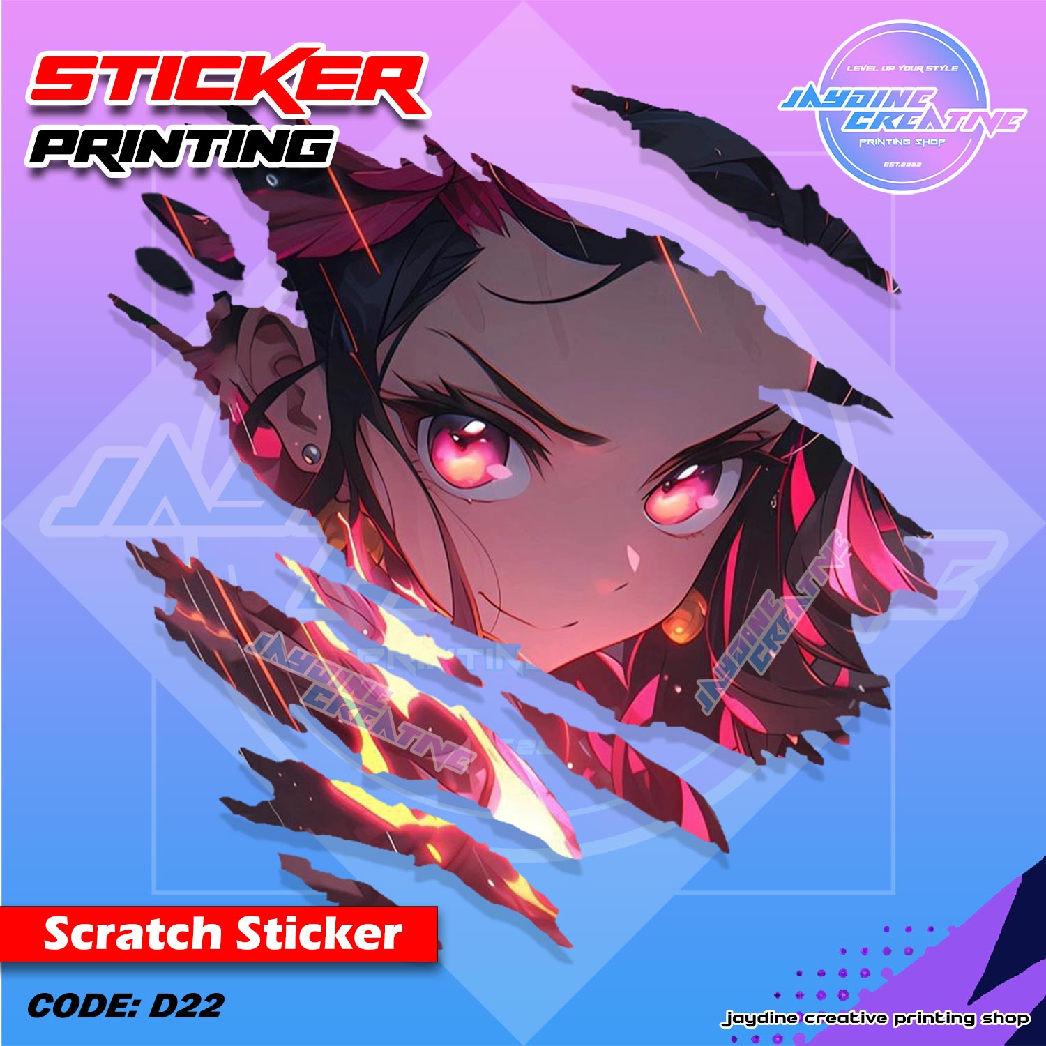 All Anime Inspired Scratch Design Sticker