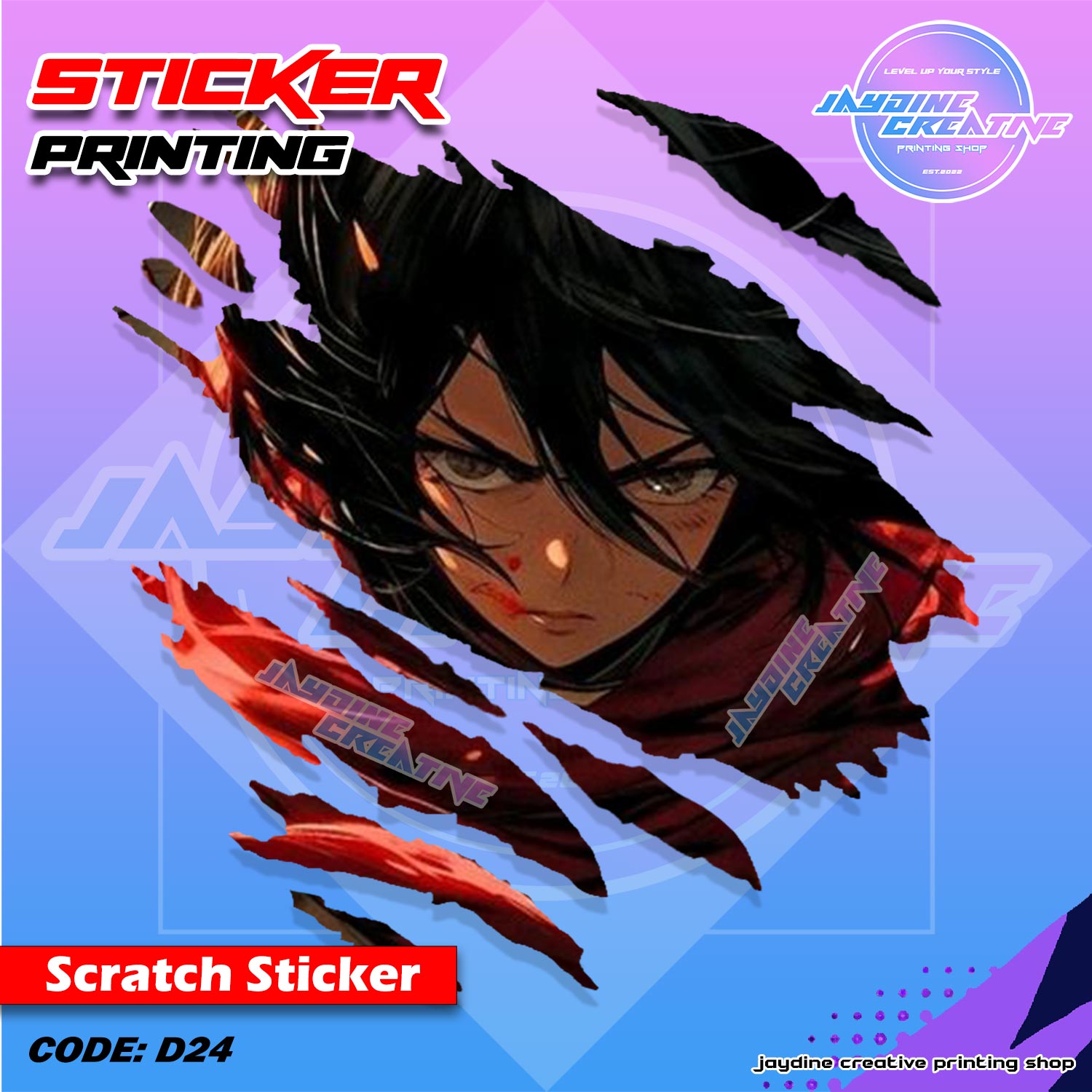 All Anime Inspired Scratch Design Sticker