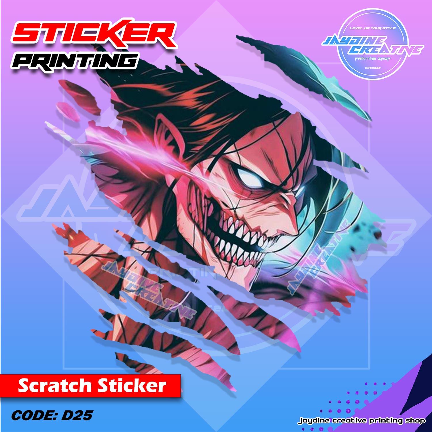 All Anime Inspired Scratch Design Sticker