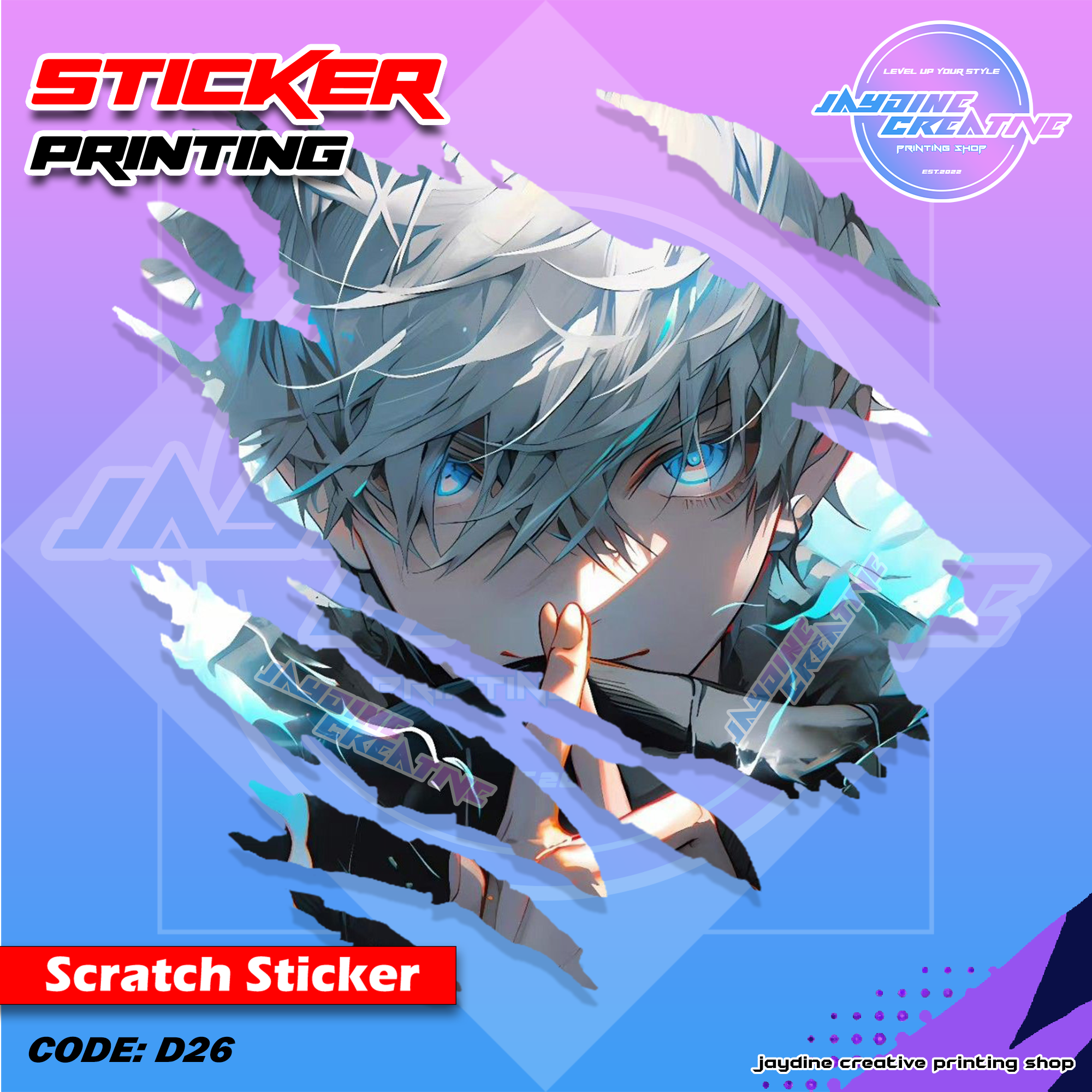 All Anime Inspired Scratch Design Sticker