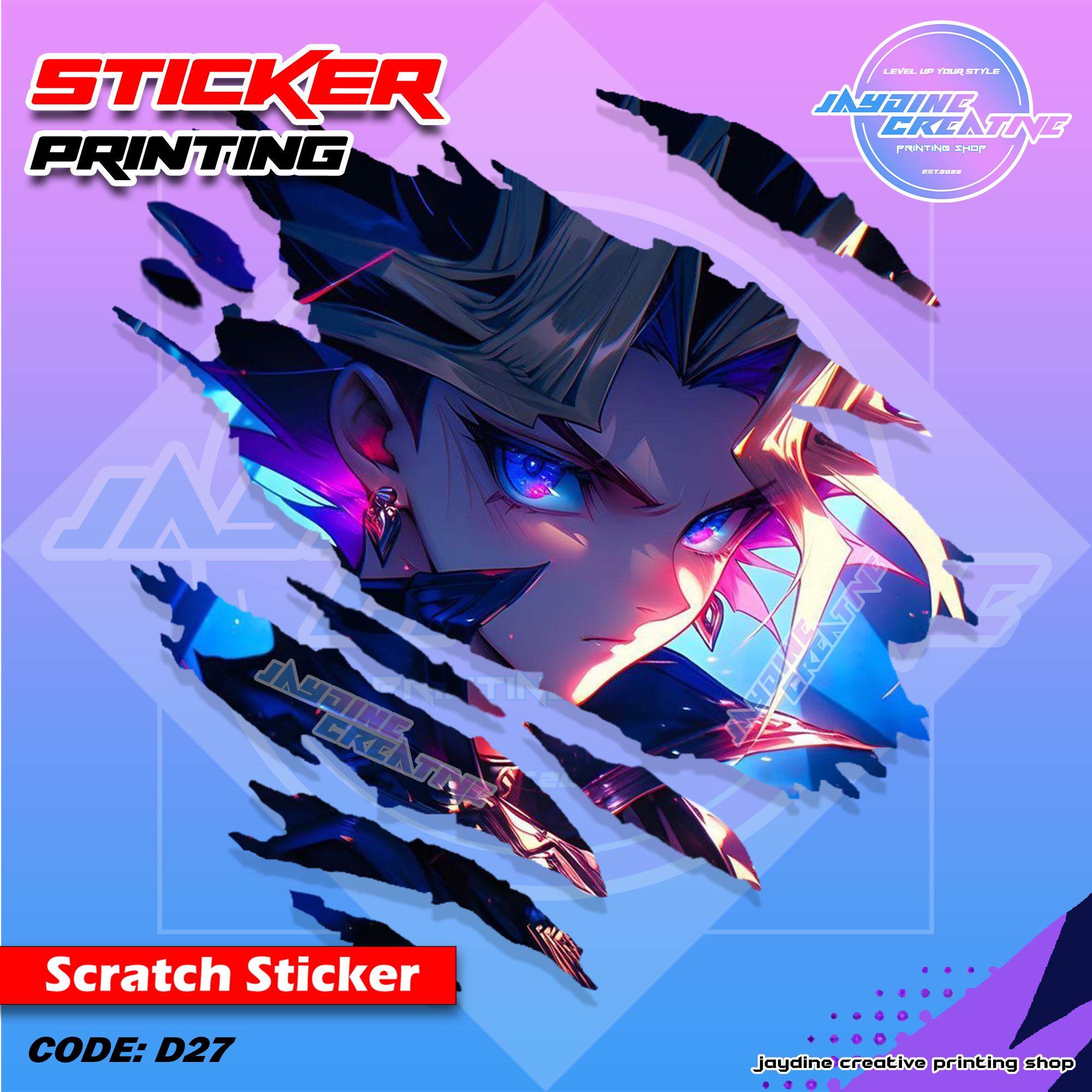 All Anime Inspired Scratch Design Sticker