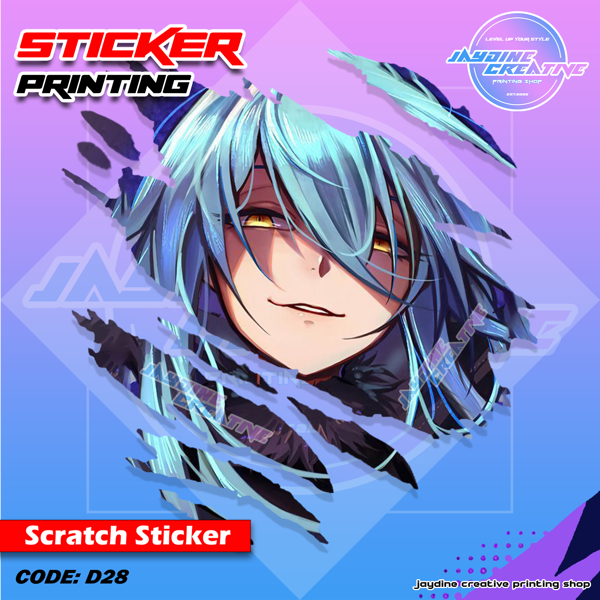 All Anime Inspired Scratch Design Sticker