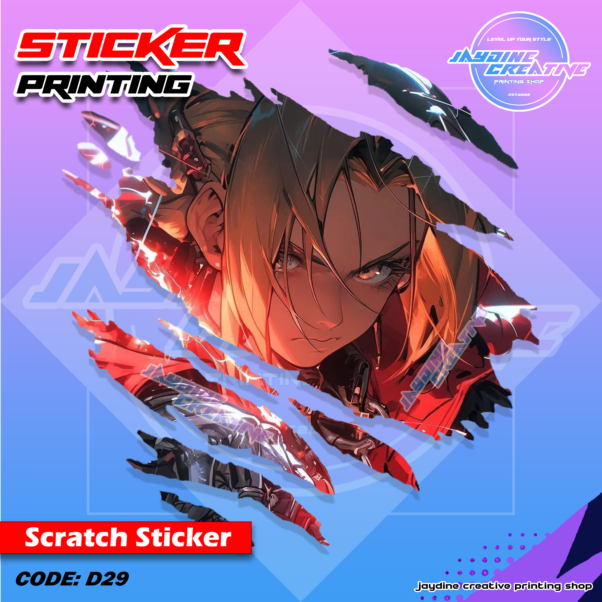 All Anime Inspired Scratch Design Sticker