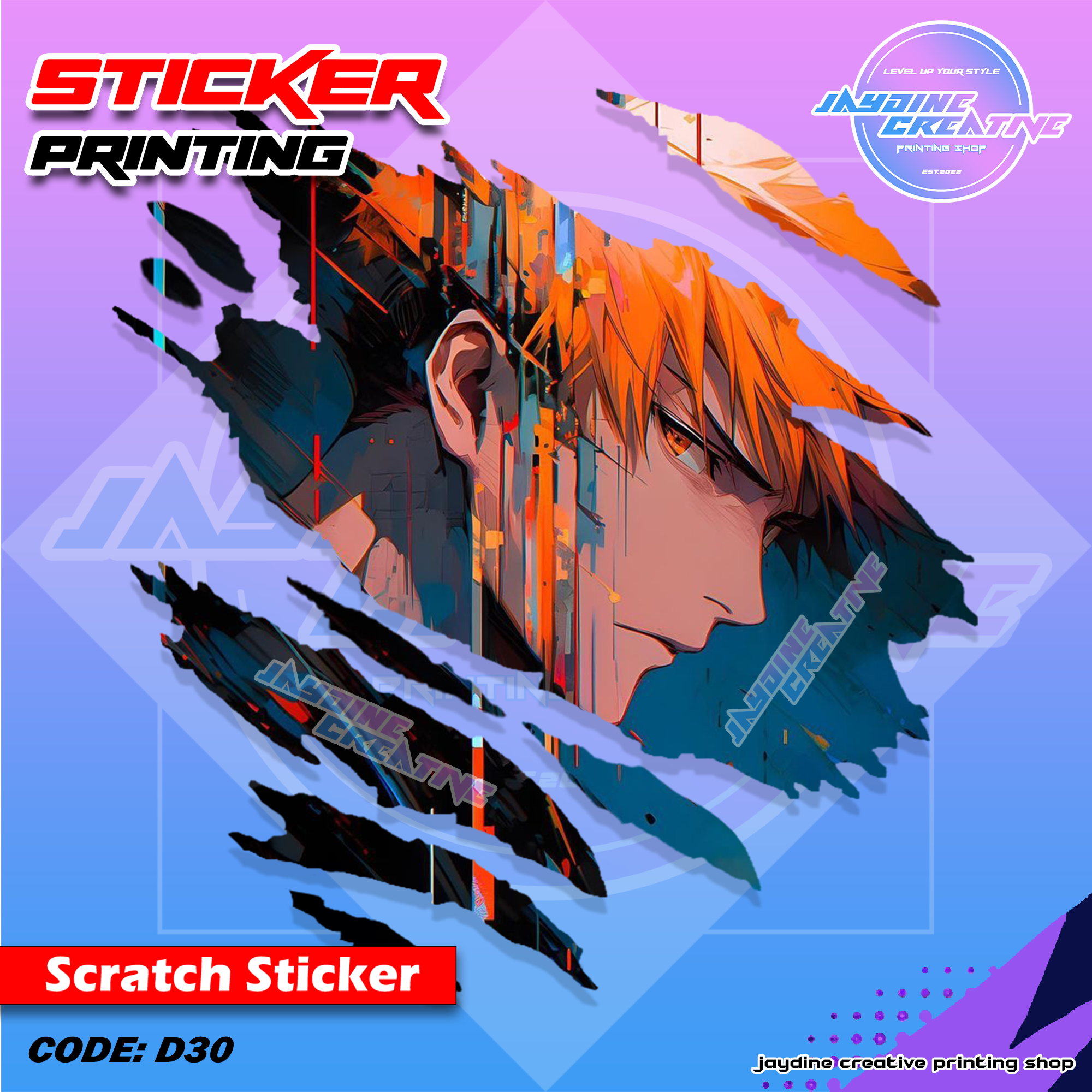 All Anime Inspired Scratch Design Sticker
