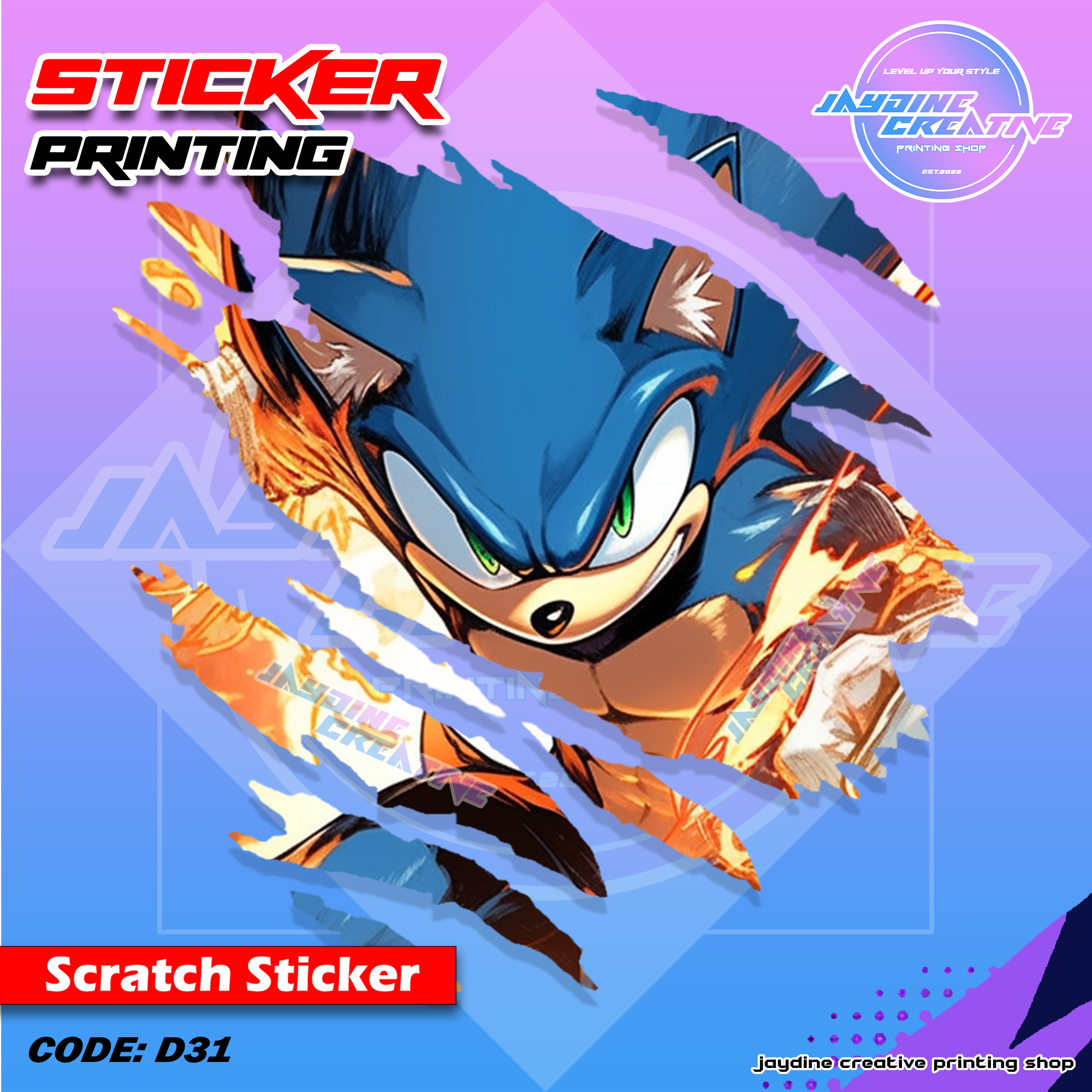 All Anime Inspired Scratch Design Sticker