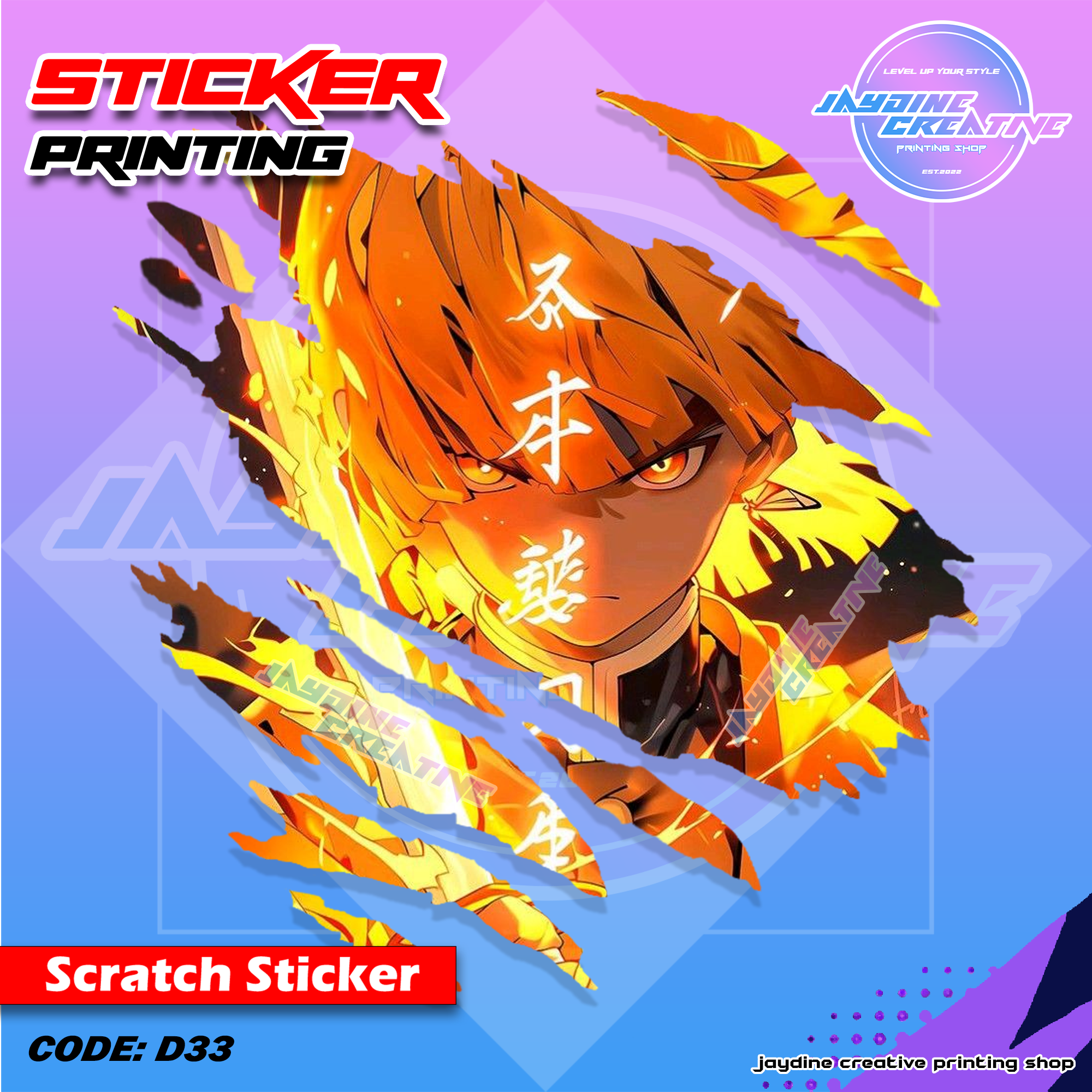 All Anime Inspired Scratch Design Sticker
