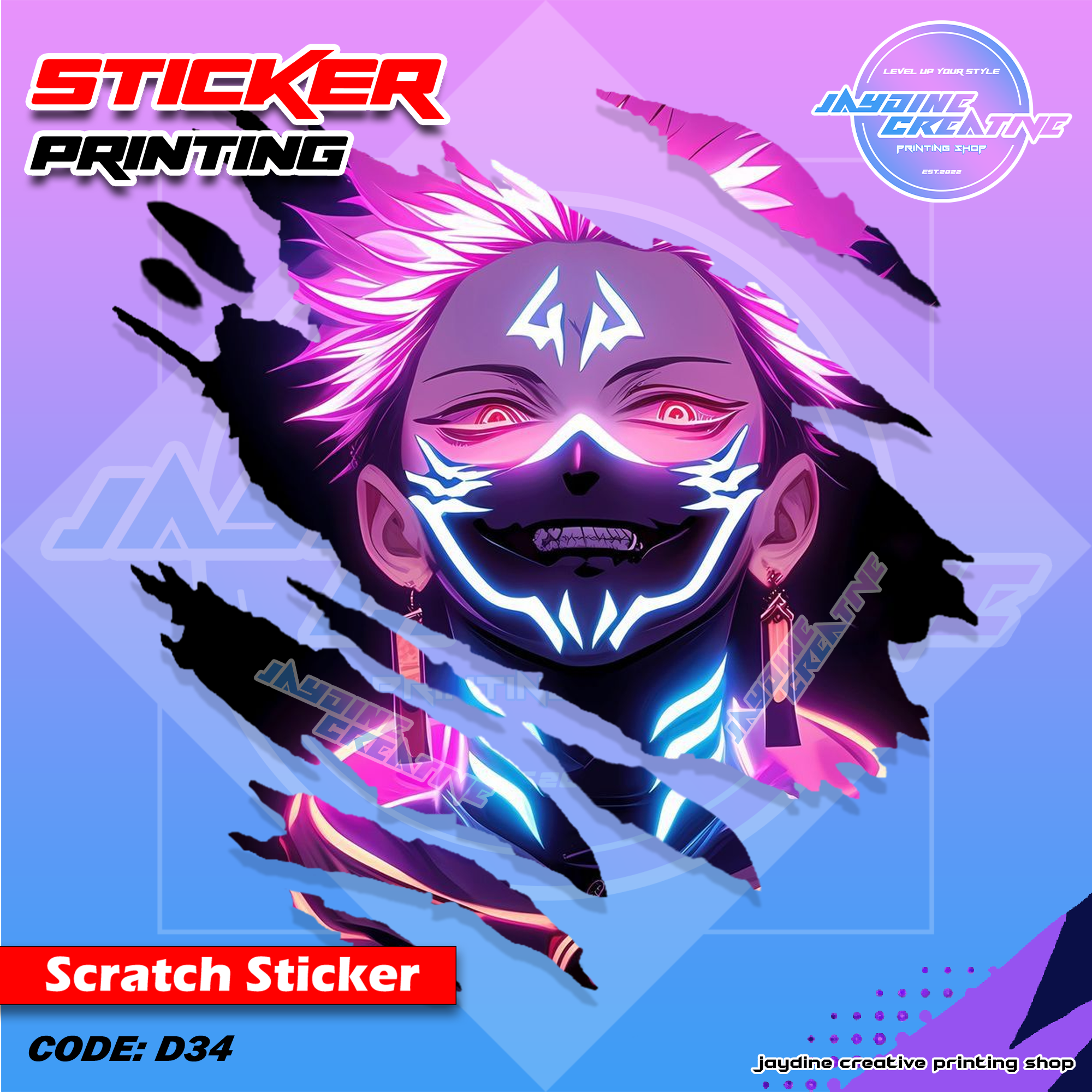 All Anime Inspired Scratch Design Sticker