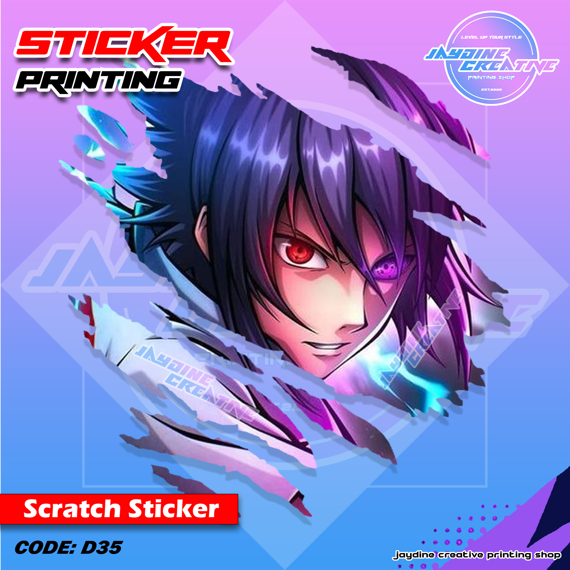 All Anime Inspired Scratch Design Sticker