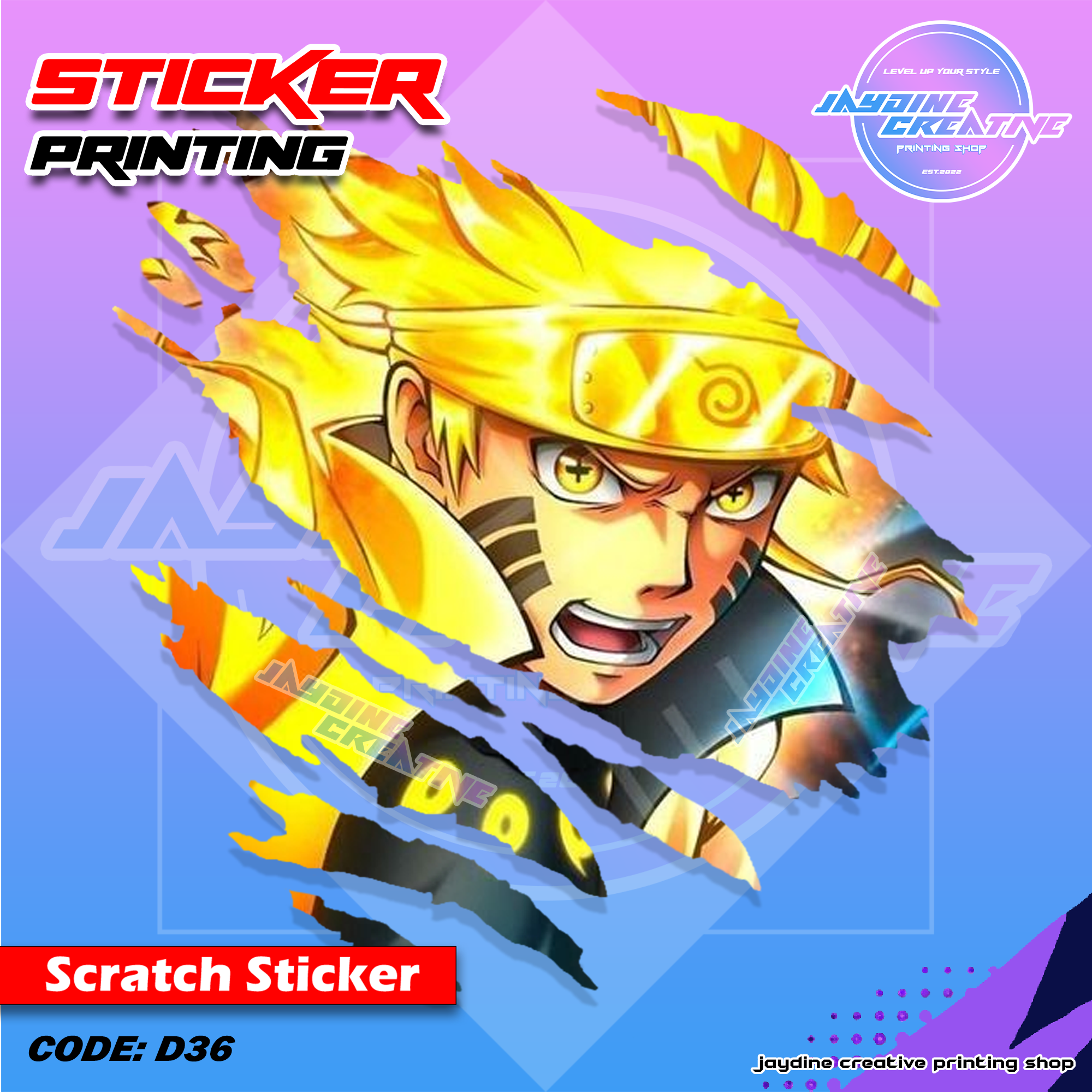 All Anime Inspired Scratch Design Sticker