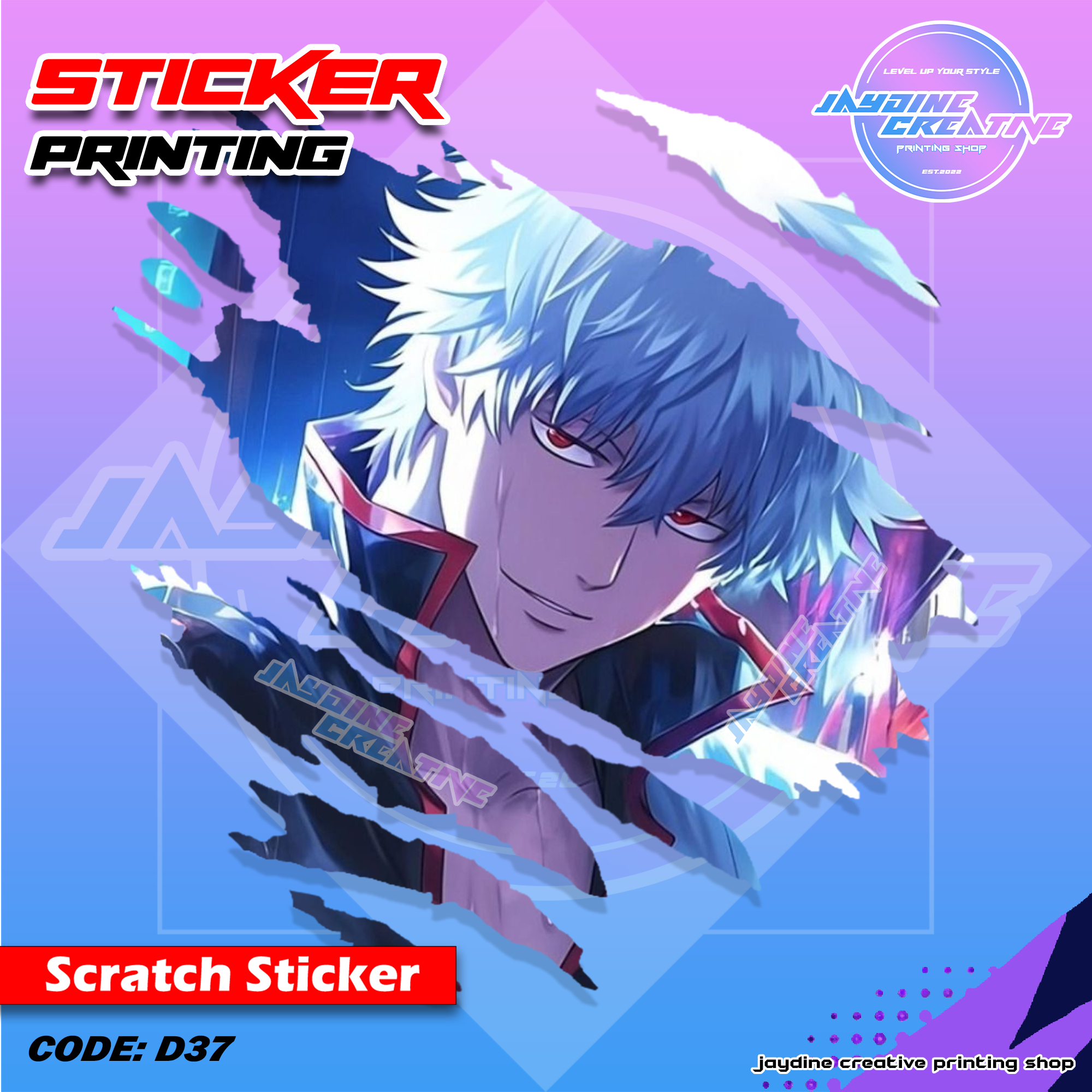 All Anime Inspired Scratch Design Sticker