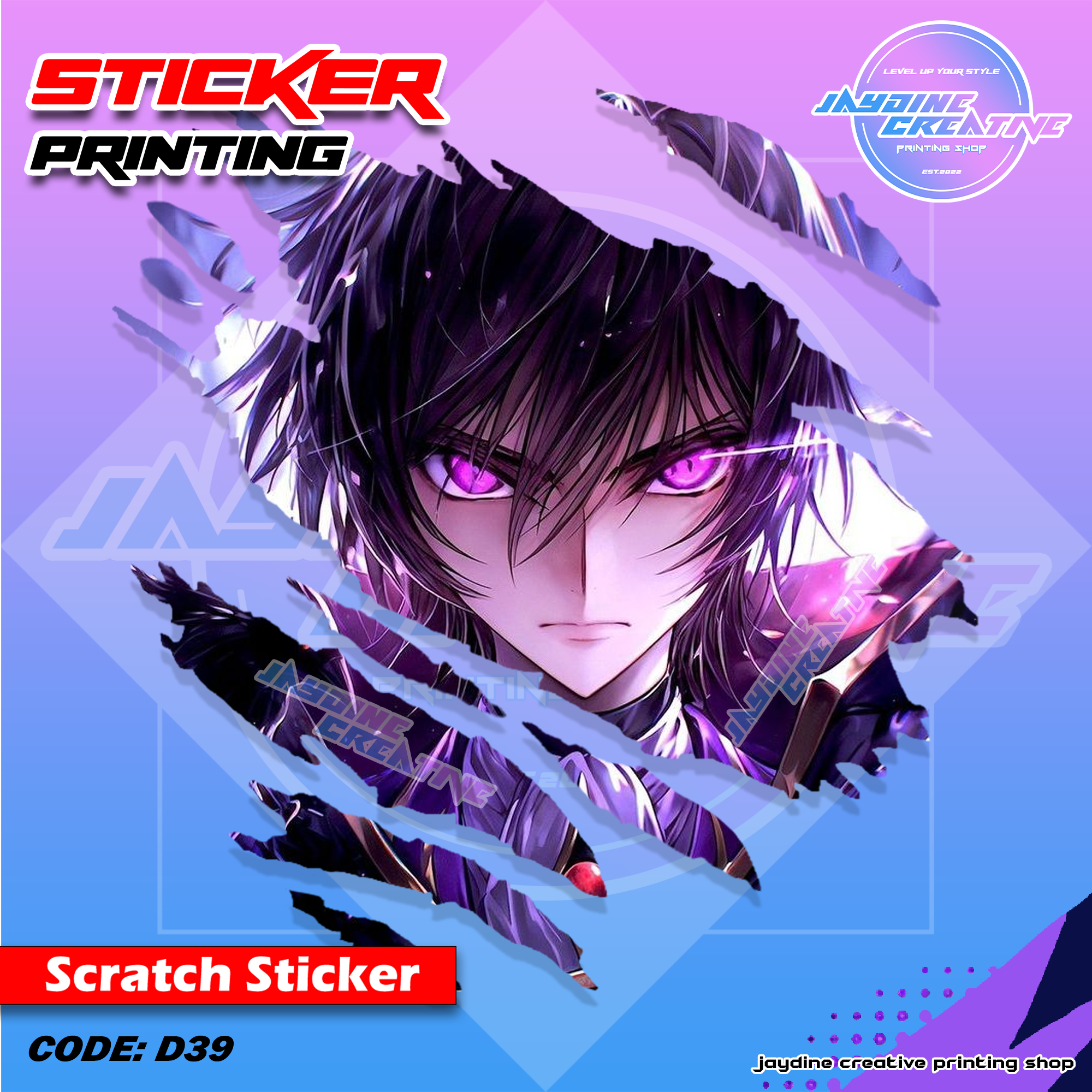 All Anime Inspired Scratch Design Sticker
