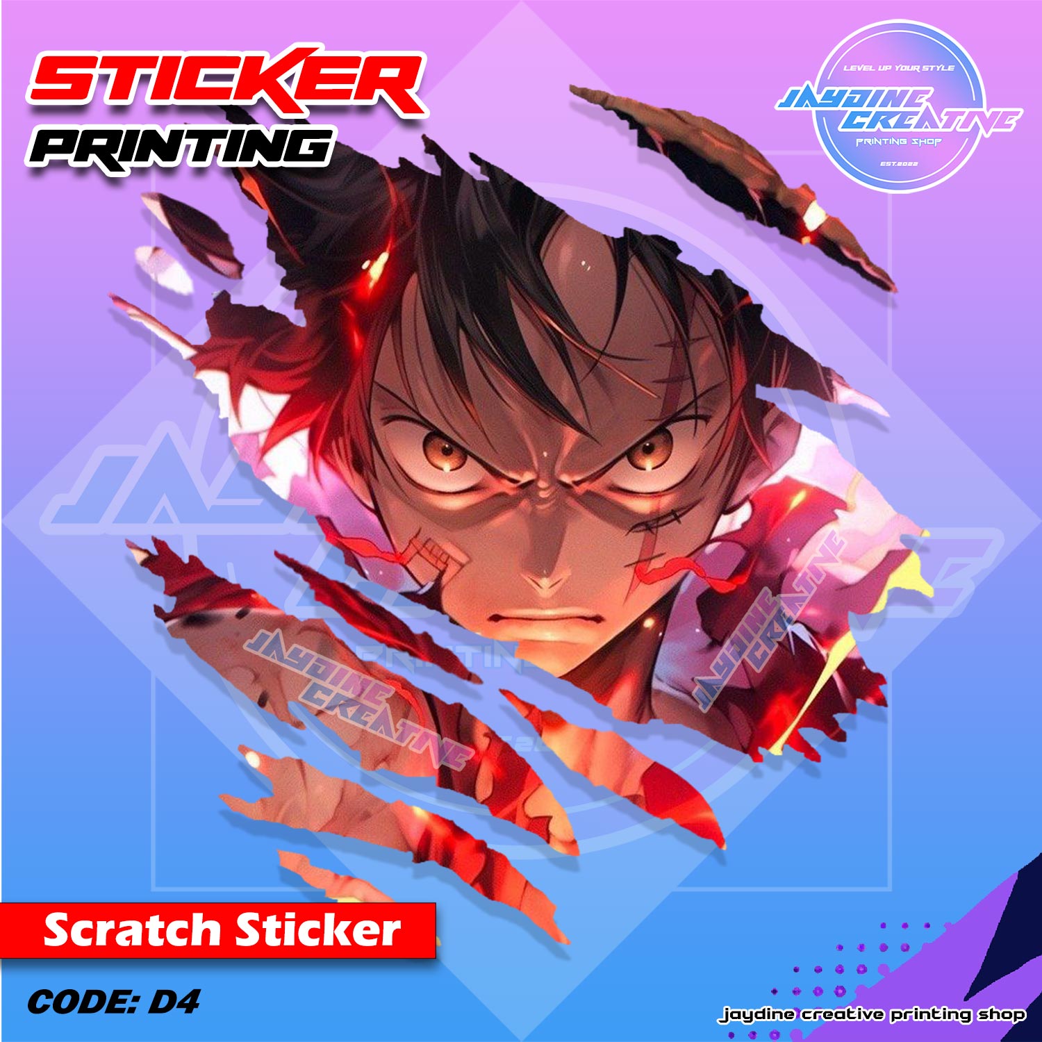 All Anime Inspired Scratch Design Sticker