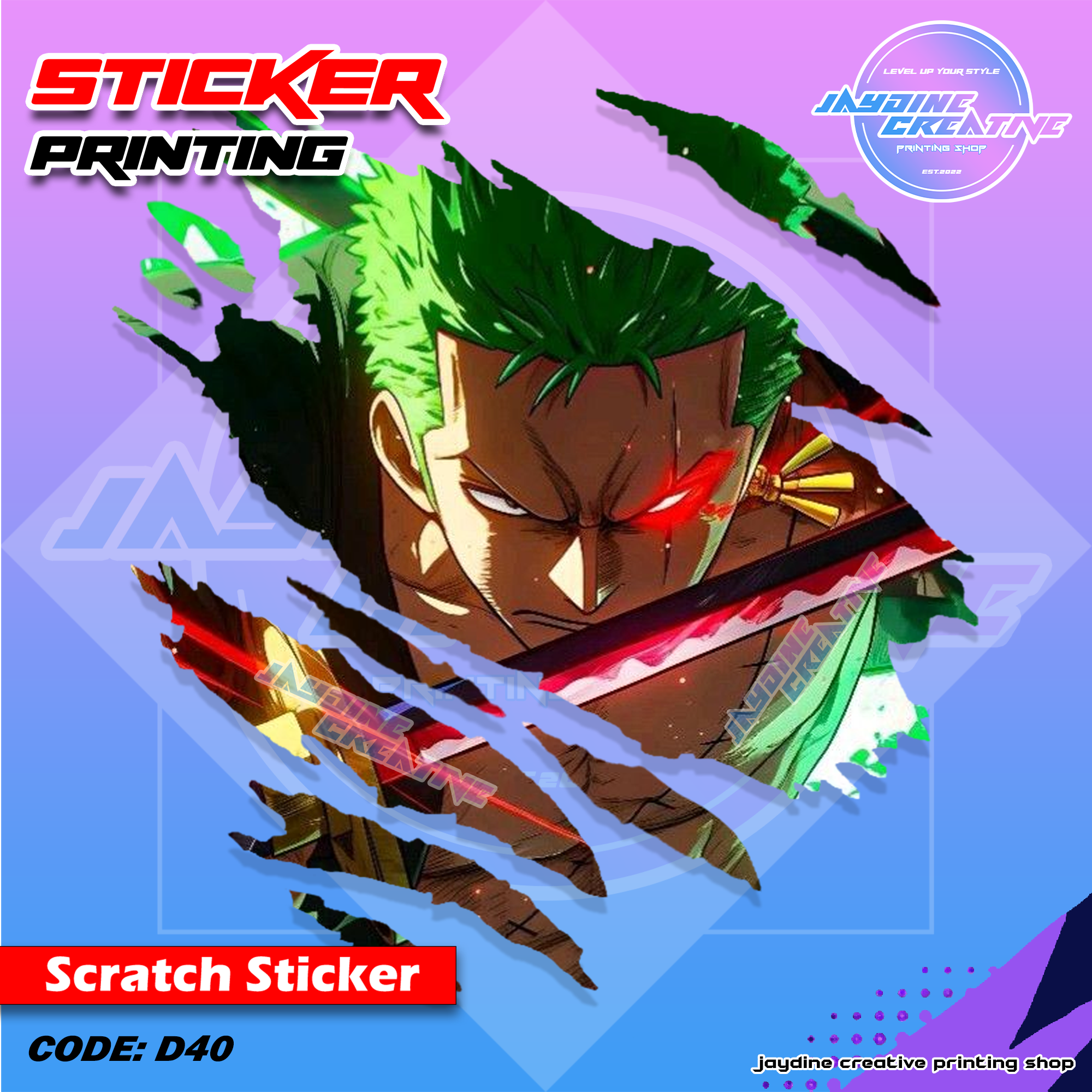 All Anime Inspired Scratch Design Sticker
