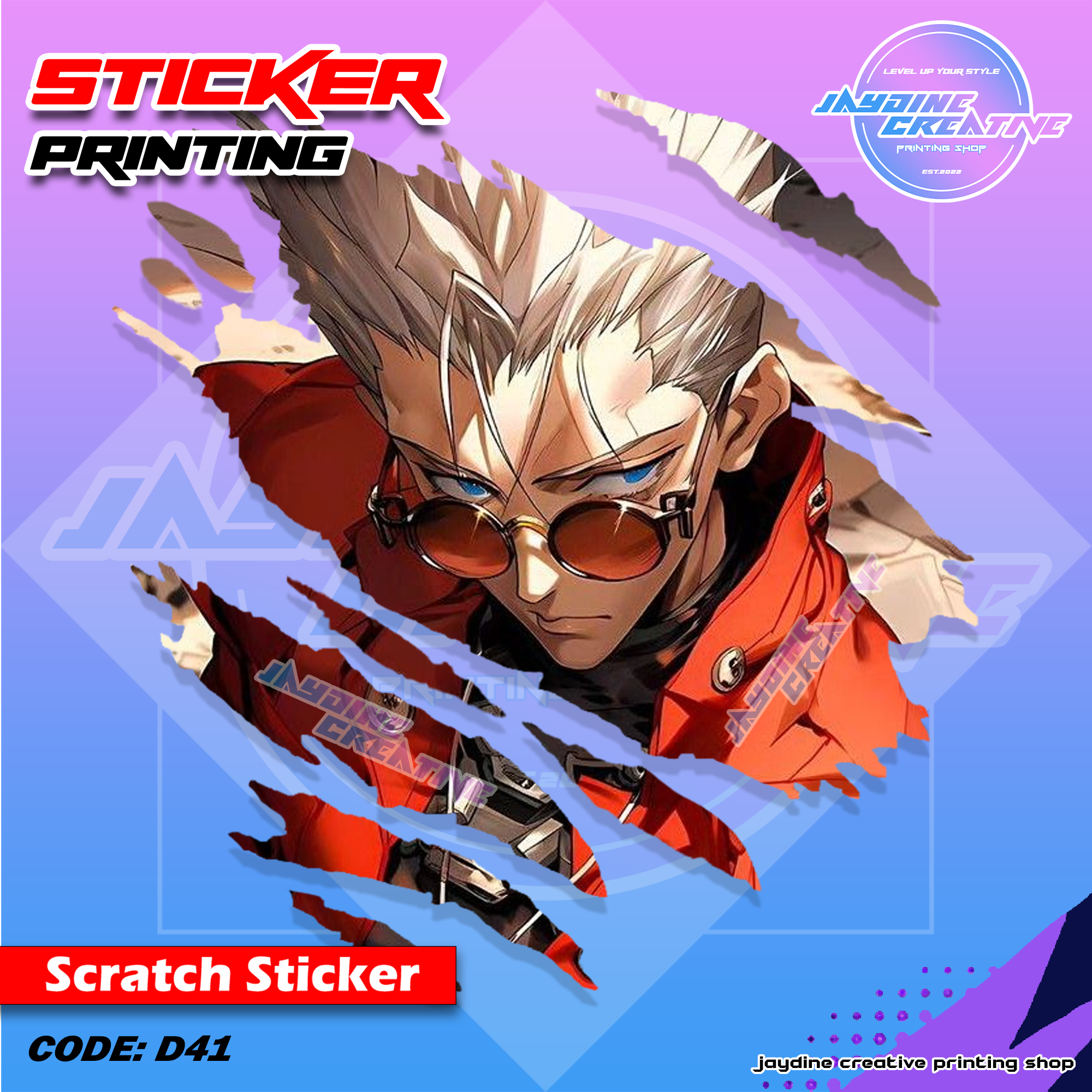 All Anime Inspired Scratch Design Sticker