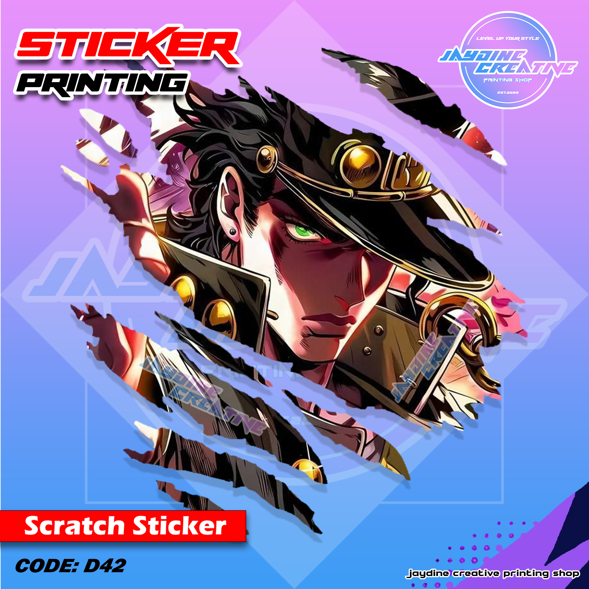 All Anime Inspired Scratch Design Sticker