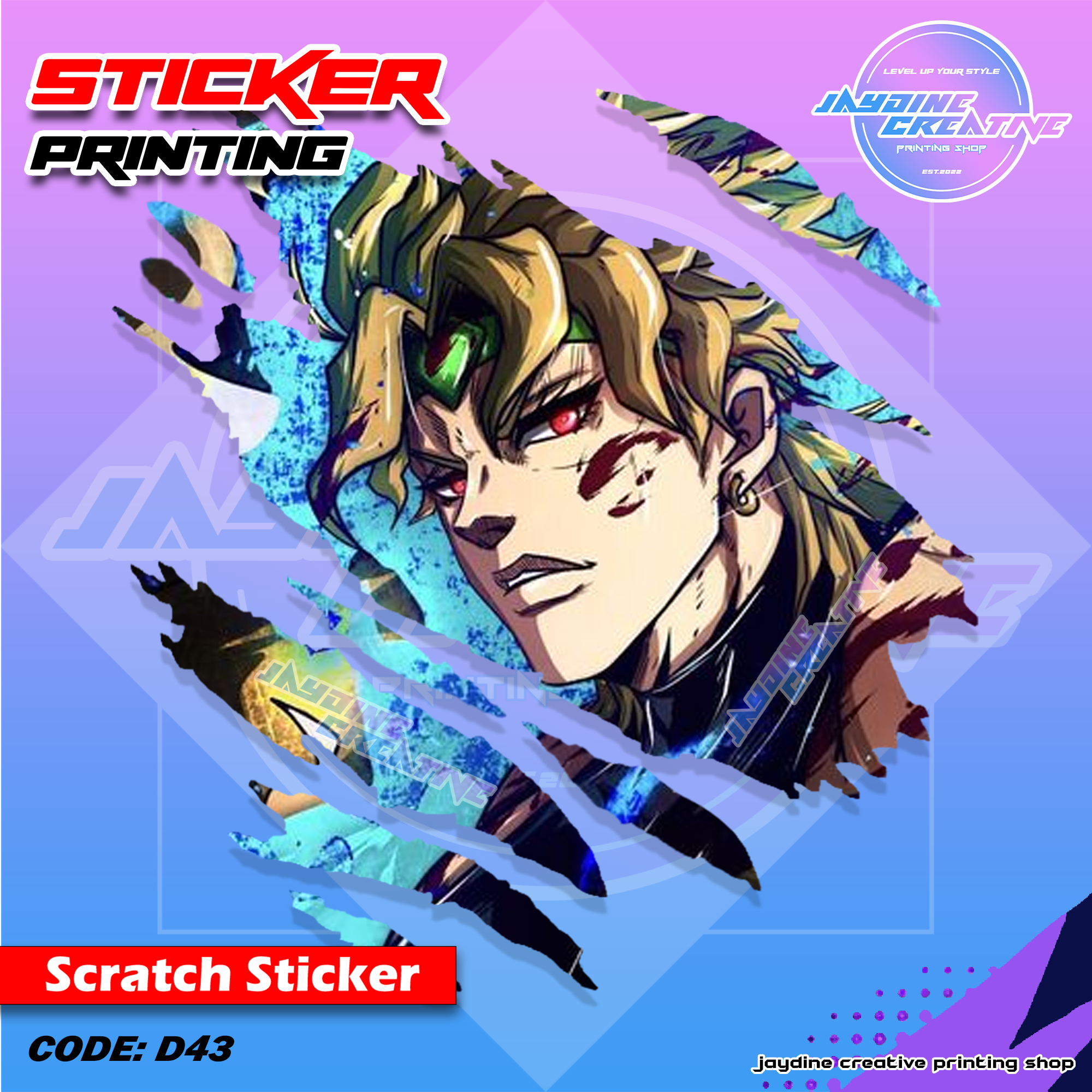 All Anime Inspired Scratch Design Sticker