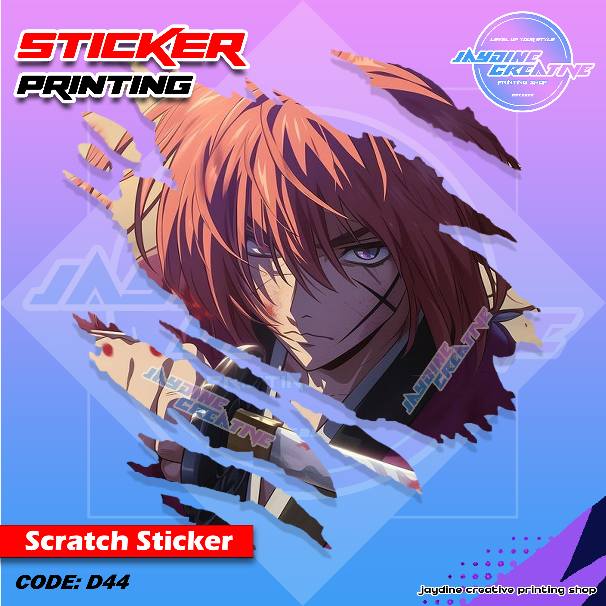 All Anime Inspired Scratch Design Sticker
