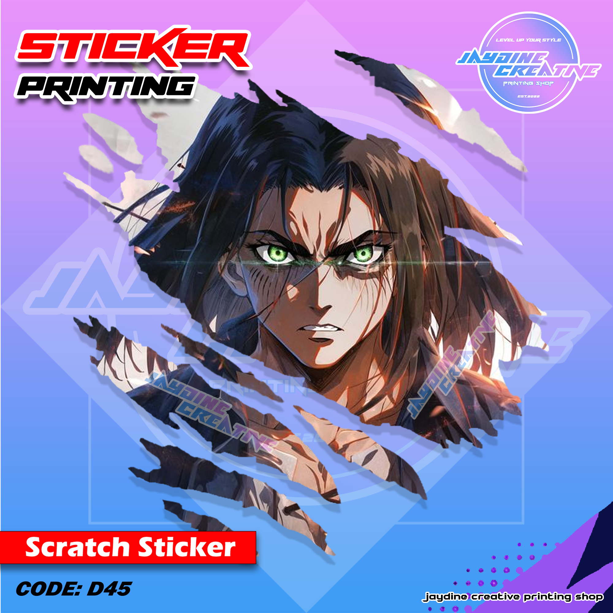 All Anime Inspired Scratch Design Sticker