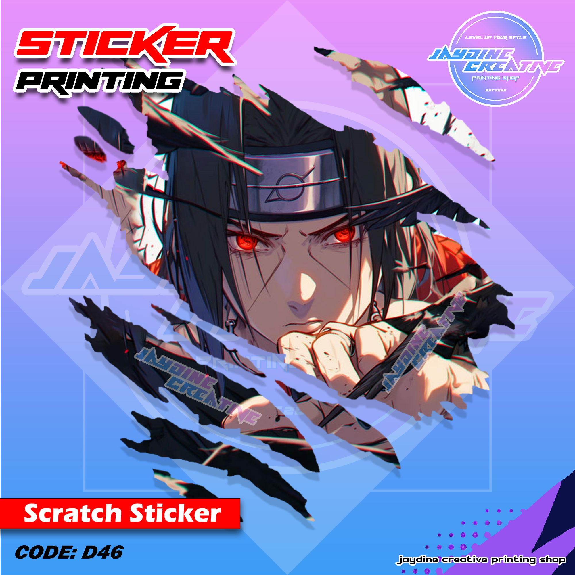 All Anime Inspired Scratch Design Sticker