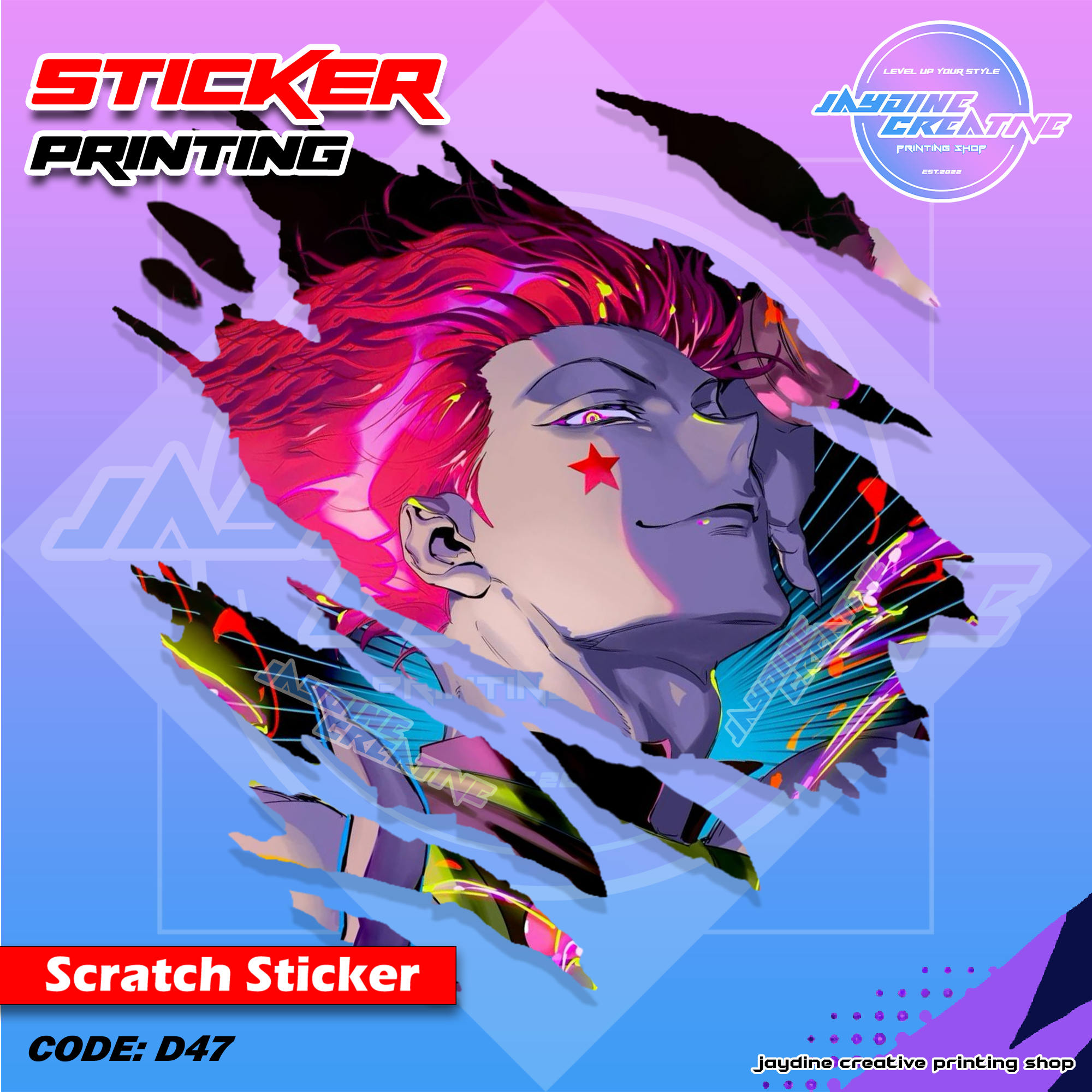 All Anime Inspired Scratch Design Sticker