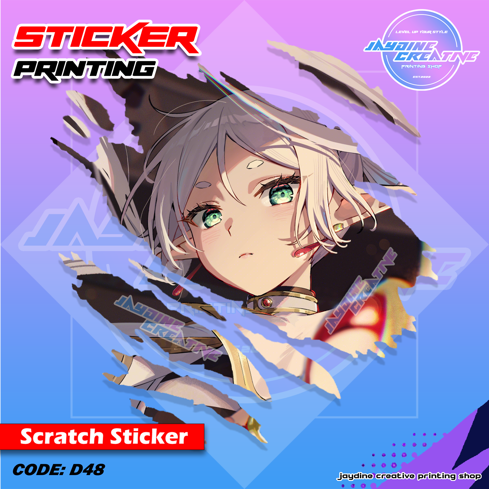 All Anime Inspired Scratch Design Sticker