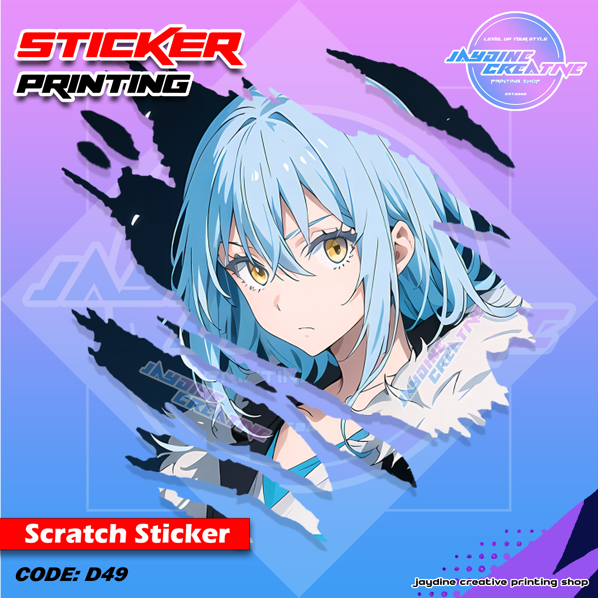 All Anime Inspired Scratch Design Sticker