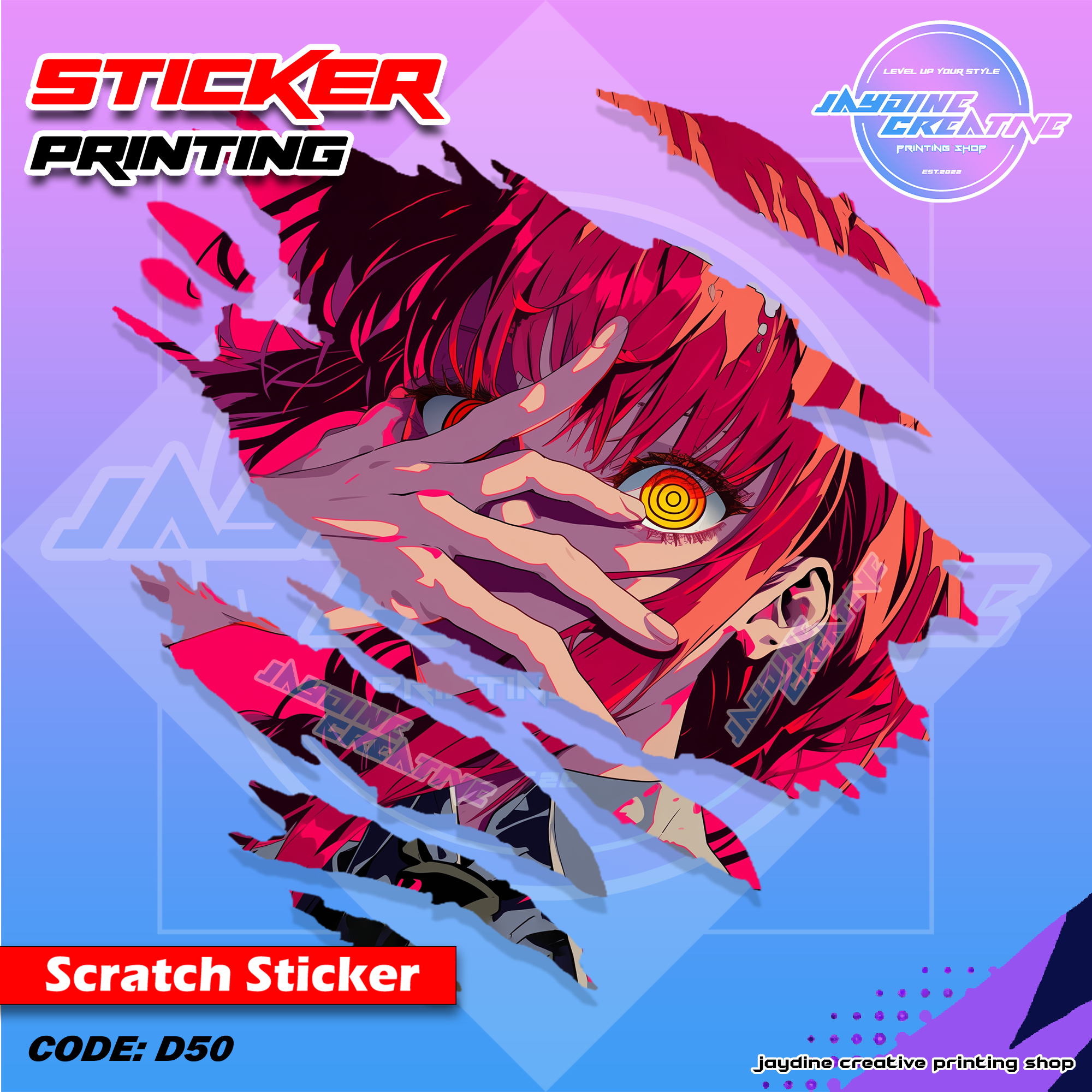 All Anime Inspired Scratch Design Sticker
