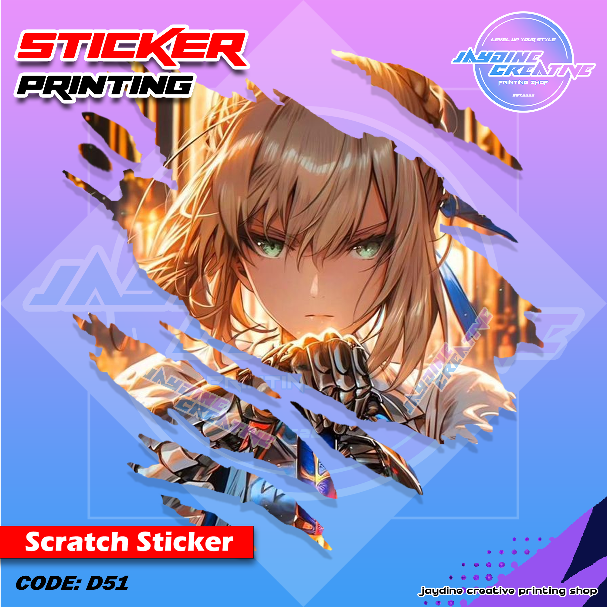 All Anime Inspired Scratch Design Sticker